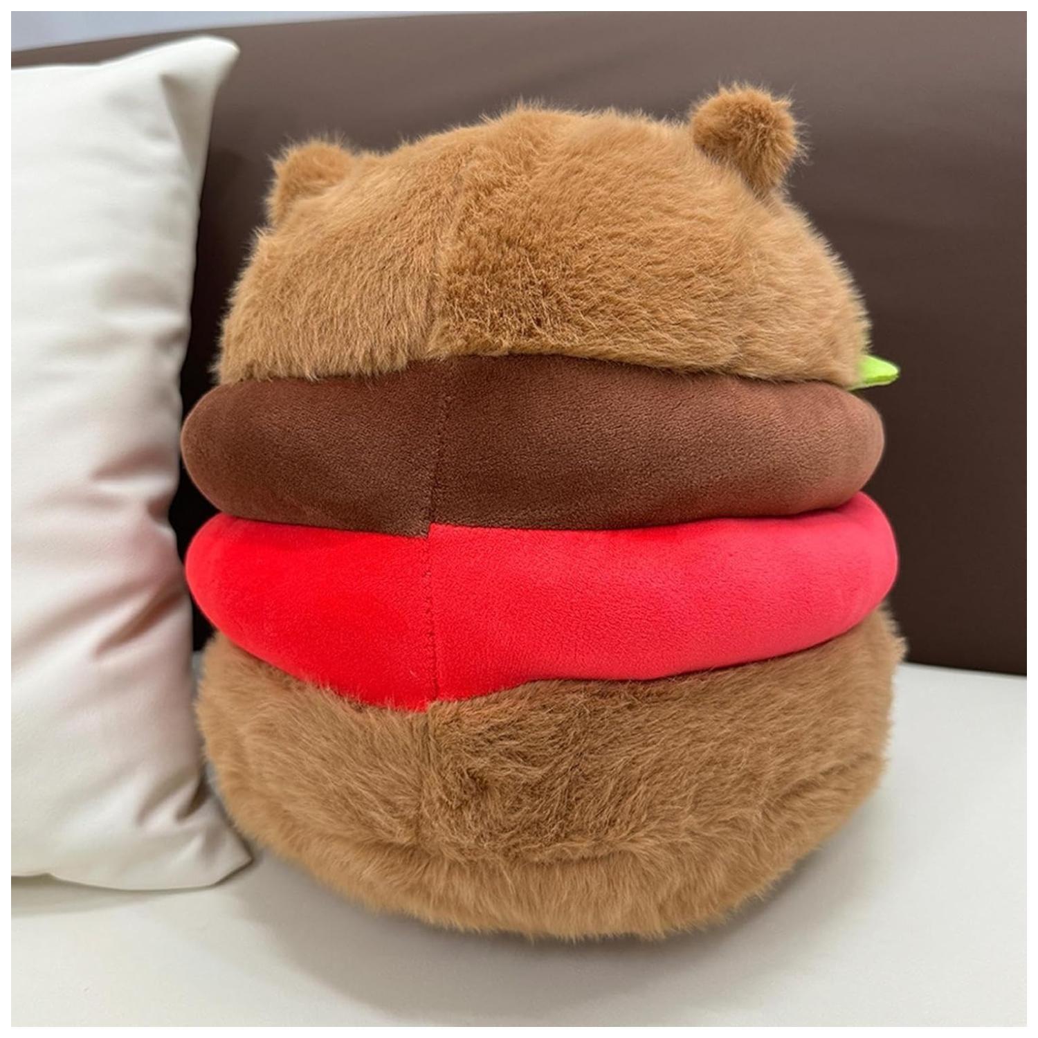 Juguete Peluche Capibara 20cm Con Hamburguesa Infantil-2
