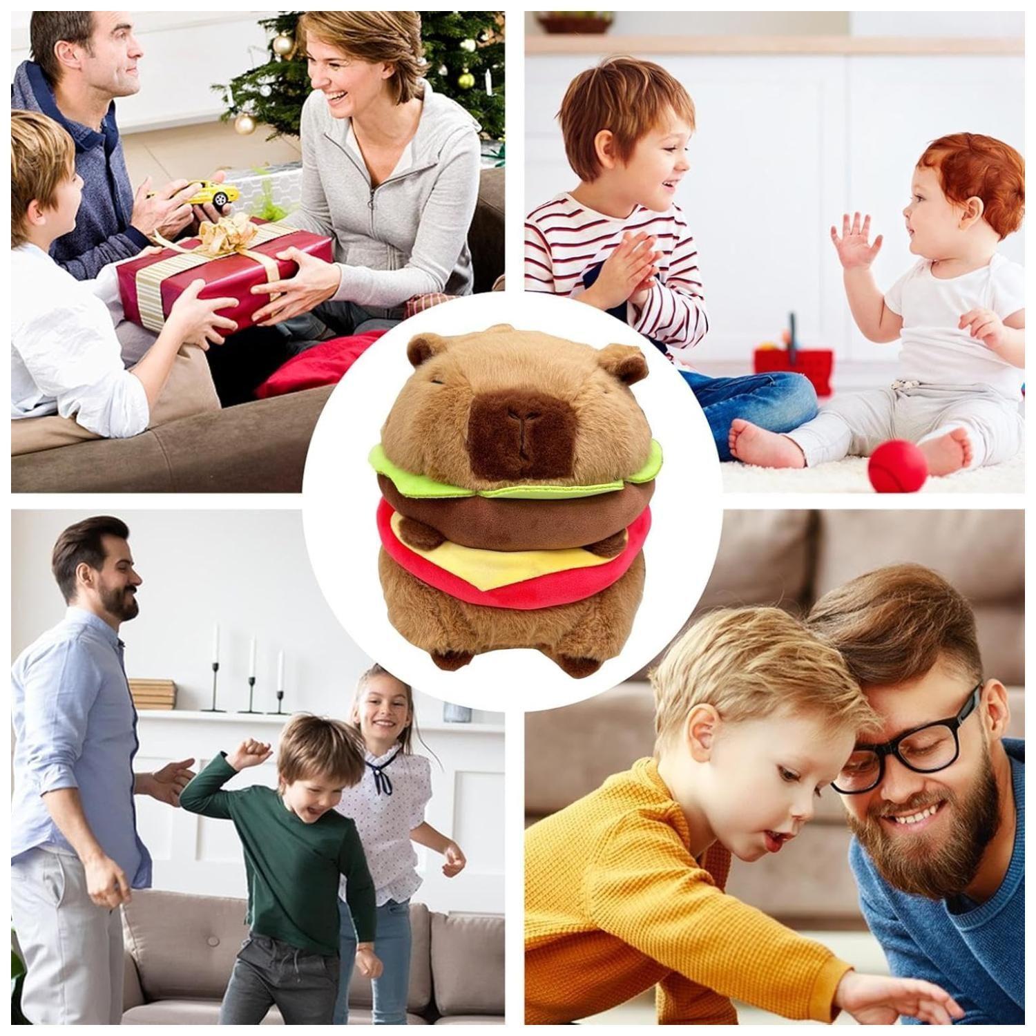 Juguete Peluche Capibara 20cm Con Hamburguesa Infantil-4