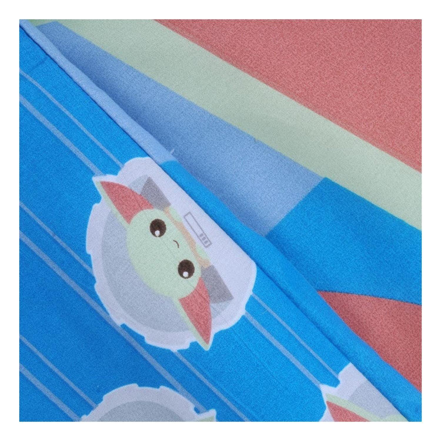 Plumon 1.5 Plazas Microfibra Infantil Azul Grogu Baby Yoda-4