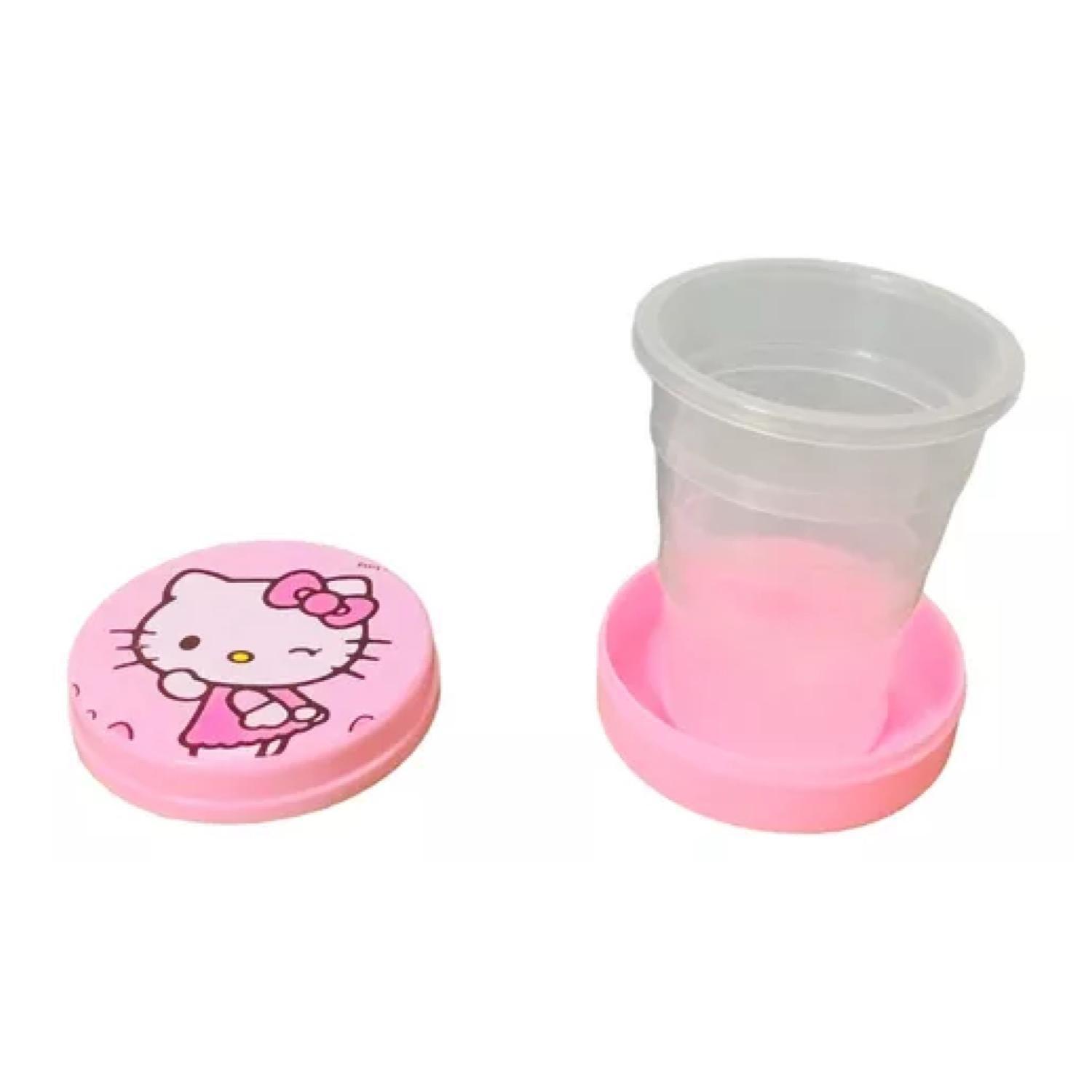 Vaso Plegable Portatil Rosado Hello Kitty Infantil-2