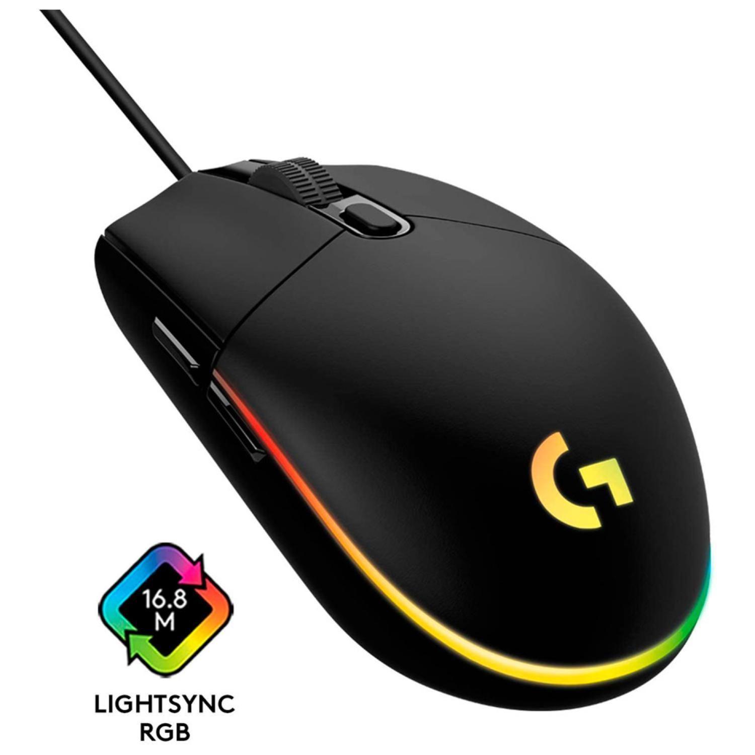 Mouse Gamer USB 6B 8000DPI RGB Negro G203-2