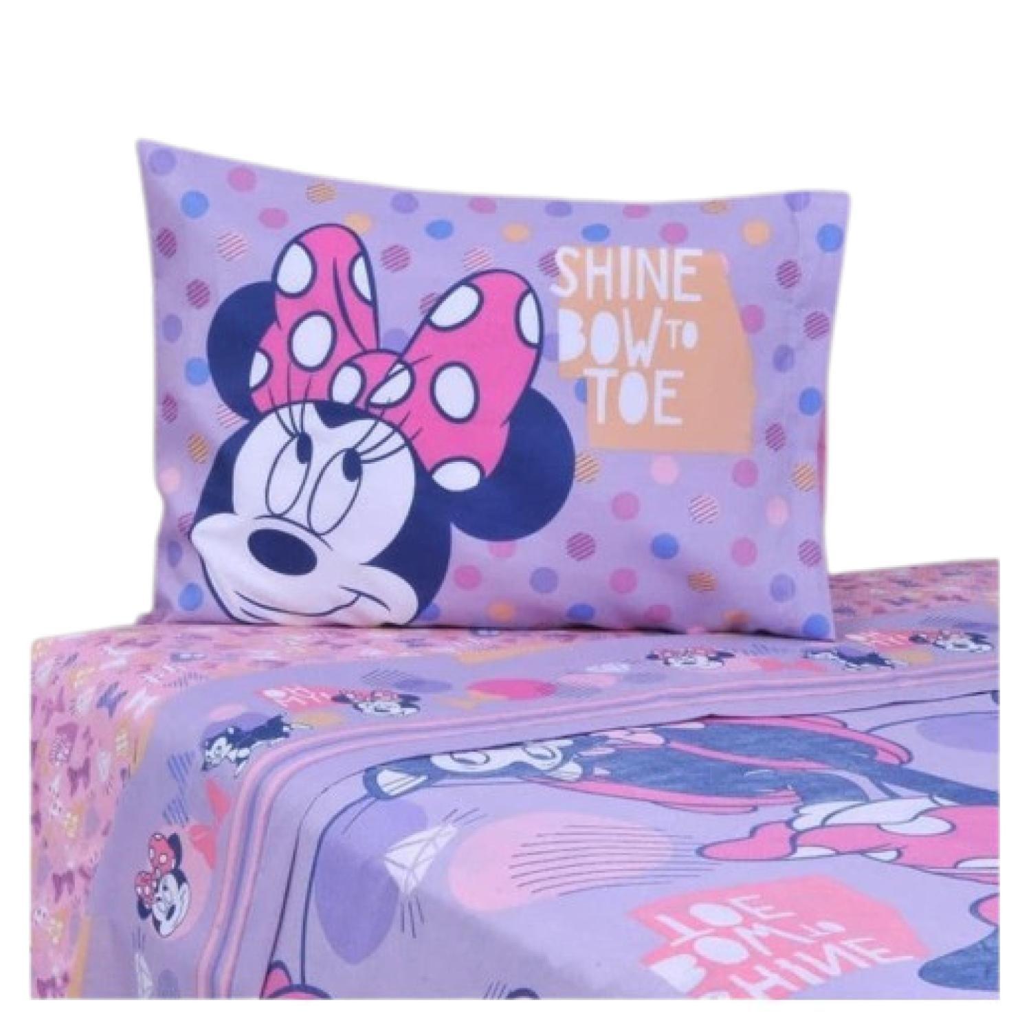 Juego De Sabanas 1.5 Plazas Infantil Minnie Shine Mashini-0
