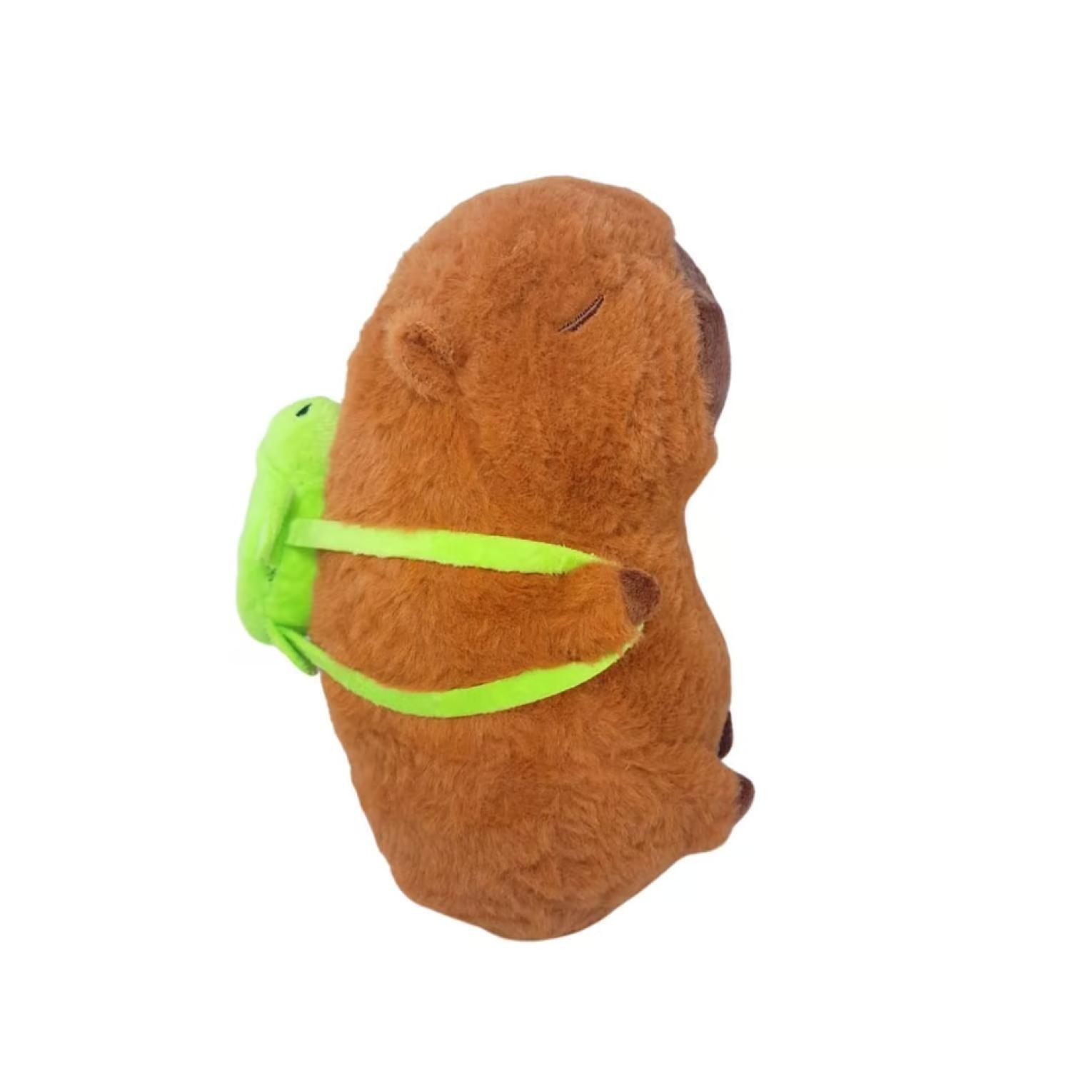 Juguete Peluche Capibara Con Mochila Tortuga 30cm Infantil-0