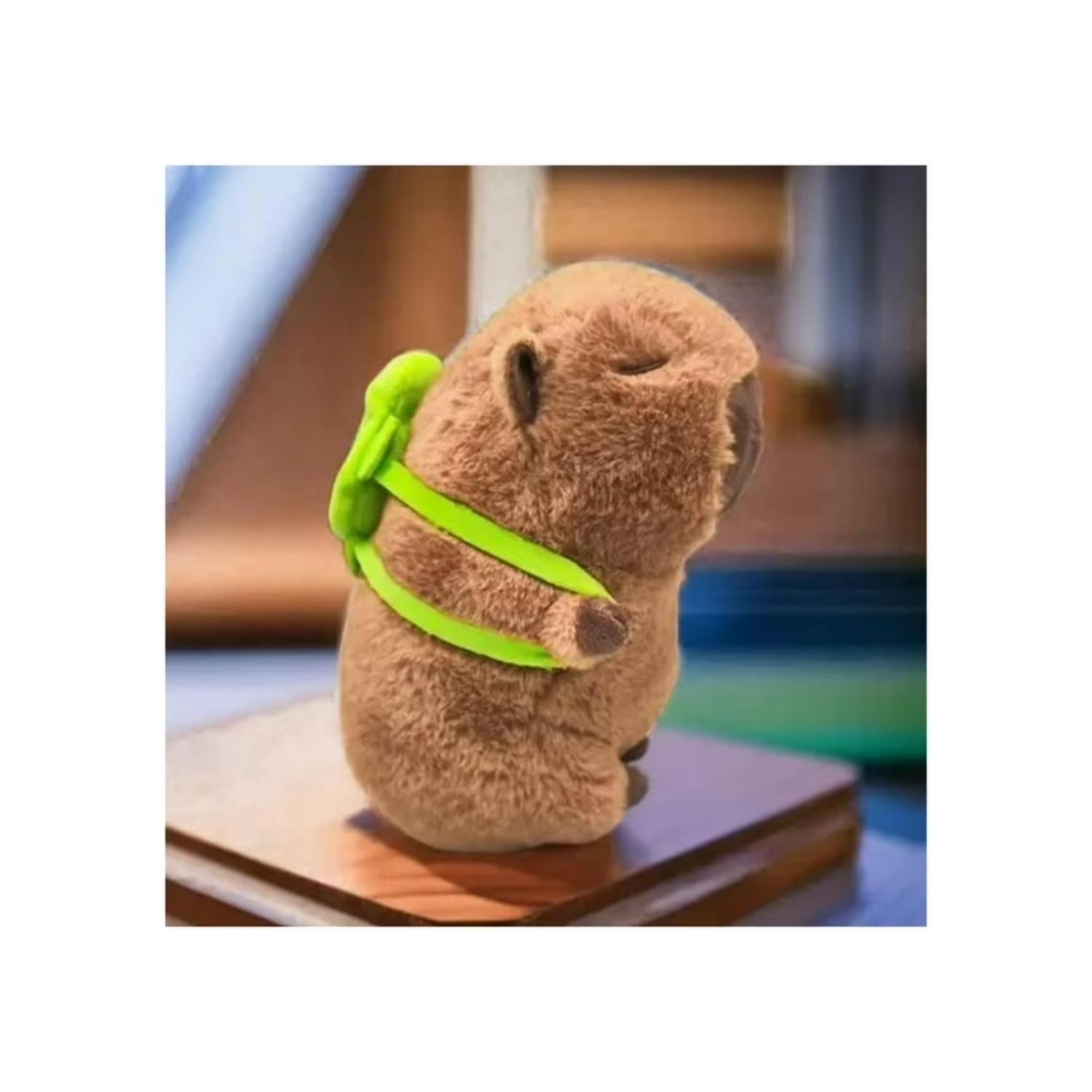Juguete Peluche Capibara Con Mochila Tortuga 30cm Infantil-2
