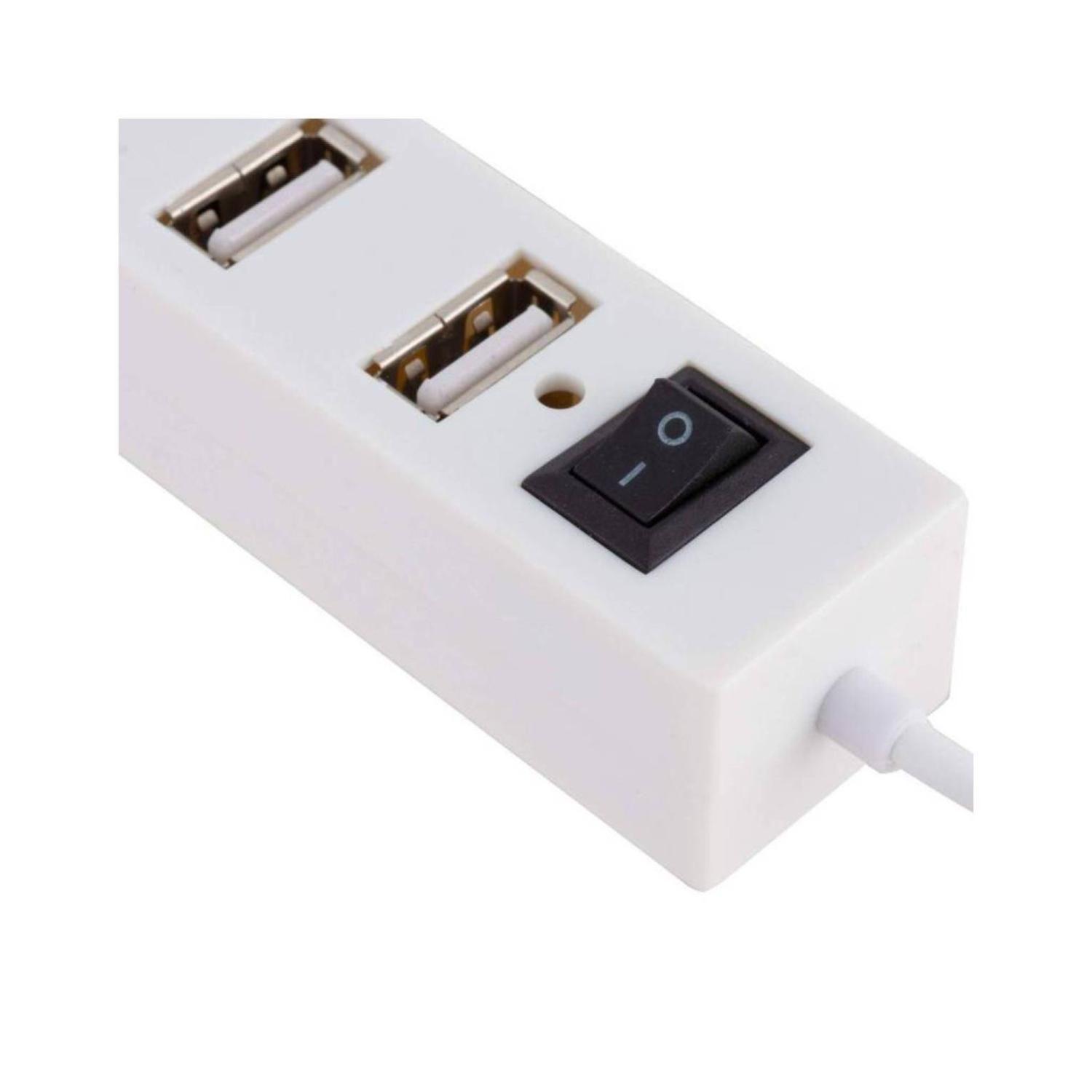 Mini HUB 2.0 4 Puertos USB Con Encendedor Blanco Philco-2