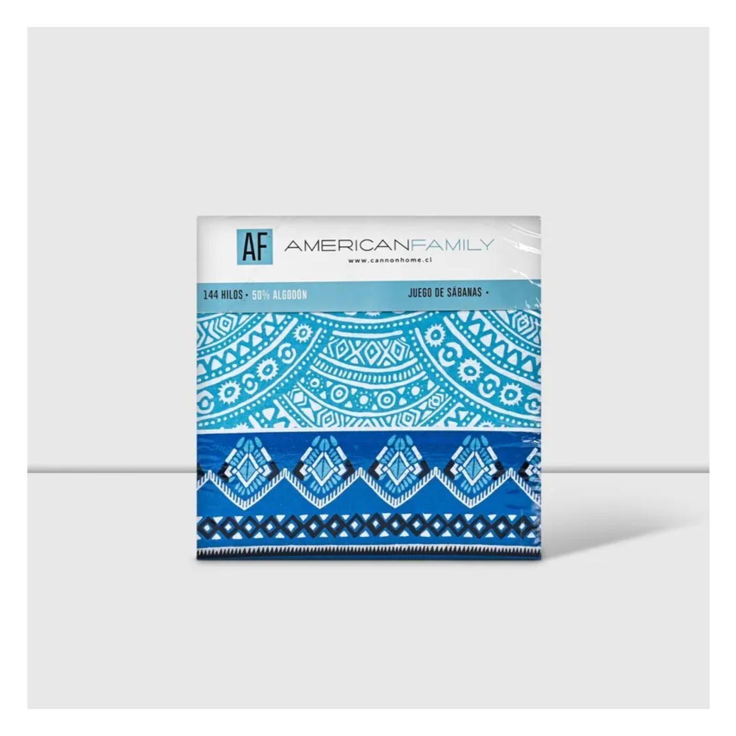 Juego De Sabanas 1.5 Plazas 144 Hilos Mandala American Family Cannon-2