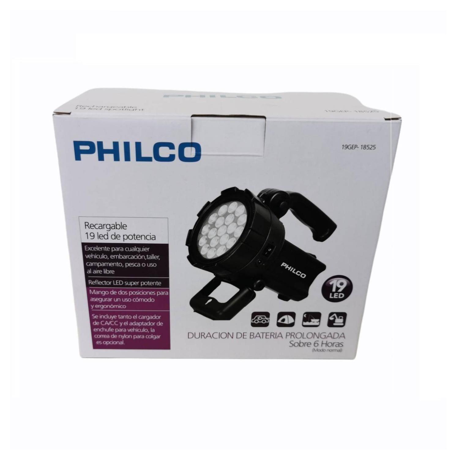 Linterna Foco Recargable 19LED Alto Brillo Negro Philco-3