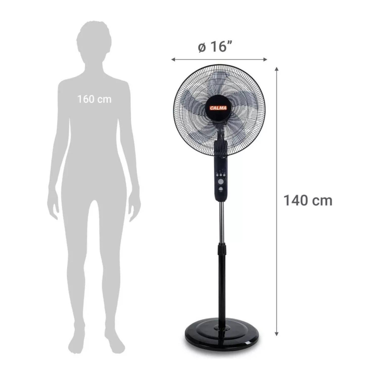 Ventilador Pedestal 3 En 1 50W 3Vel 5 Aspas Negro-5