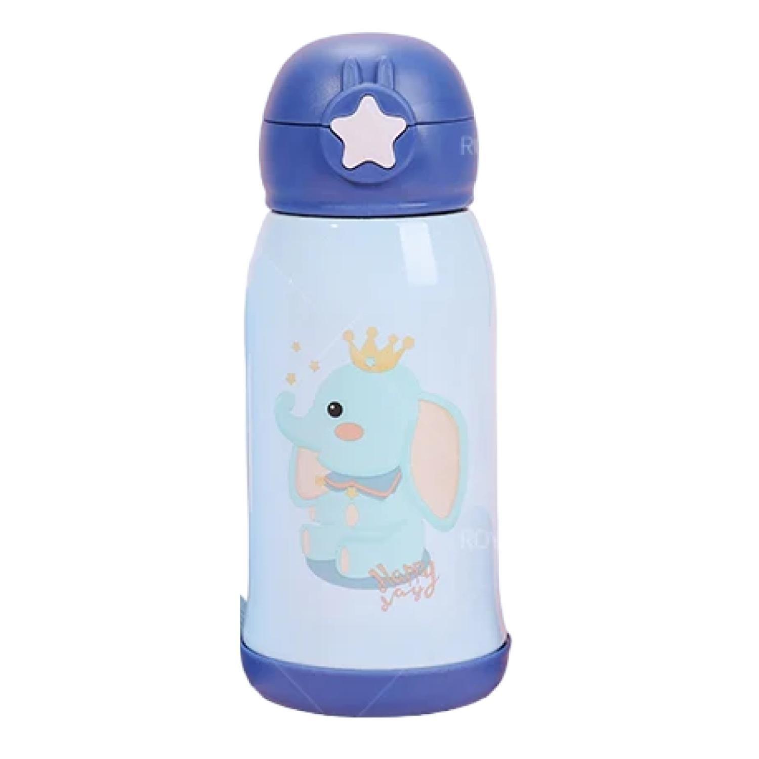 Botella De Agua Infantil 500ml Elefante Termo Azul-0