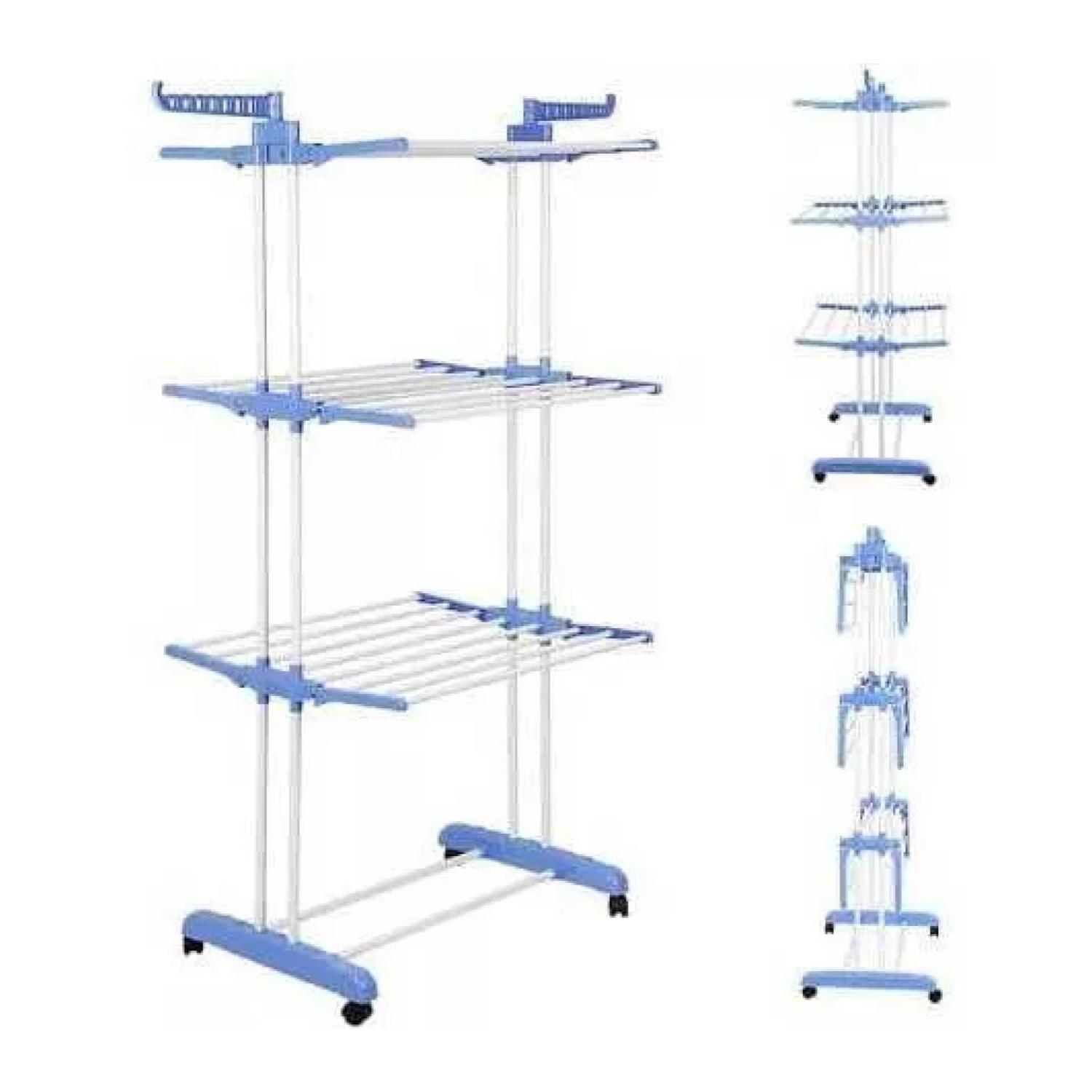 Tendedero De ropa Perchero Colgador Plegable 3 Niveles-2