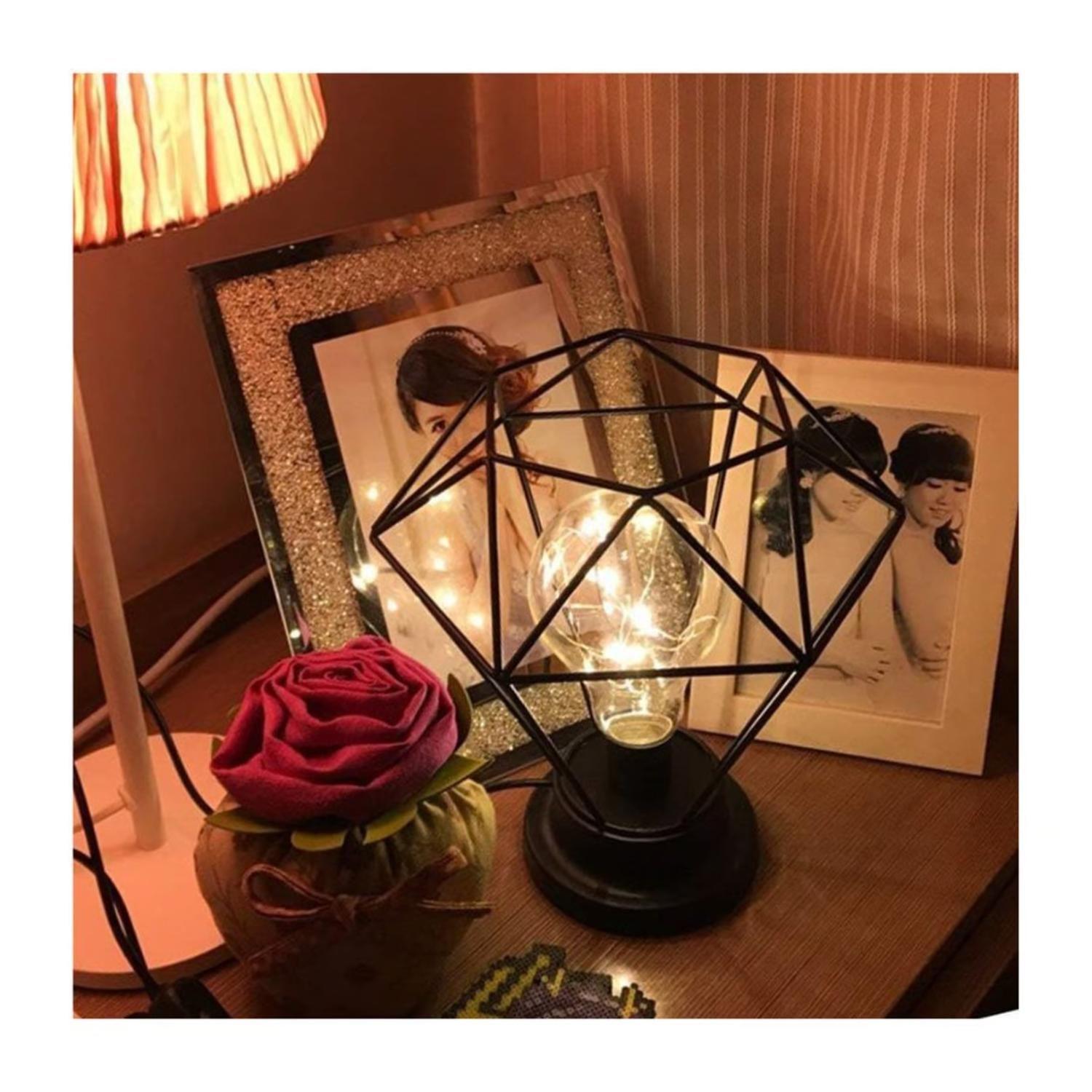 Lampara De Mesa Dormitorio Minimalista USB Diamante-2