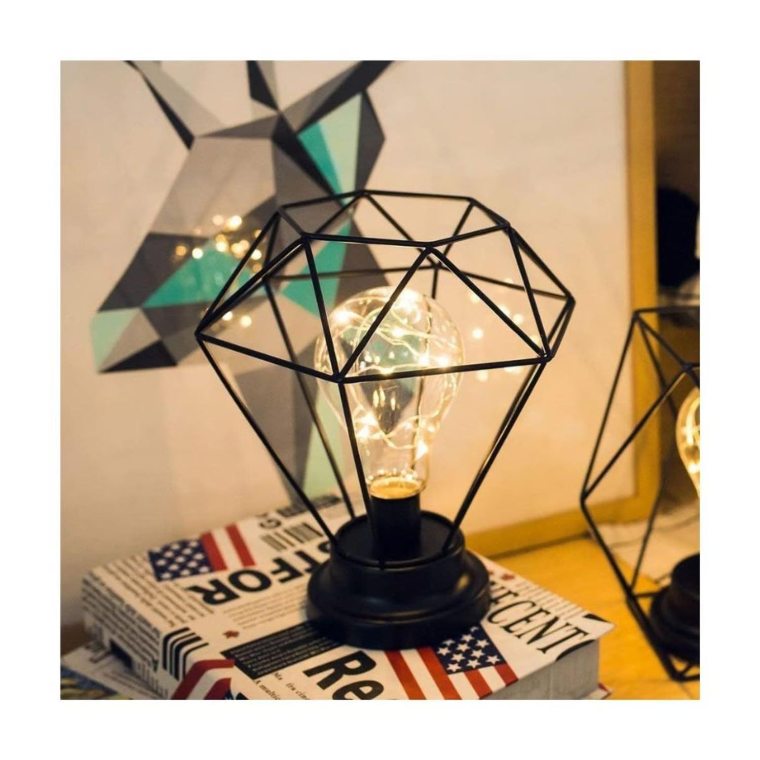 Lampara De Mesa Dormitorio Minimalista USB Diamante-3