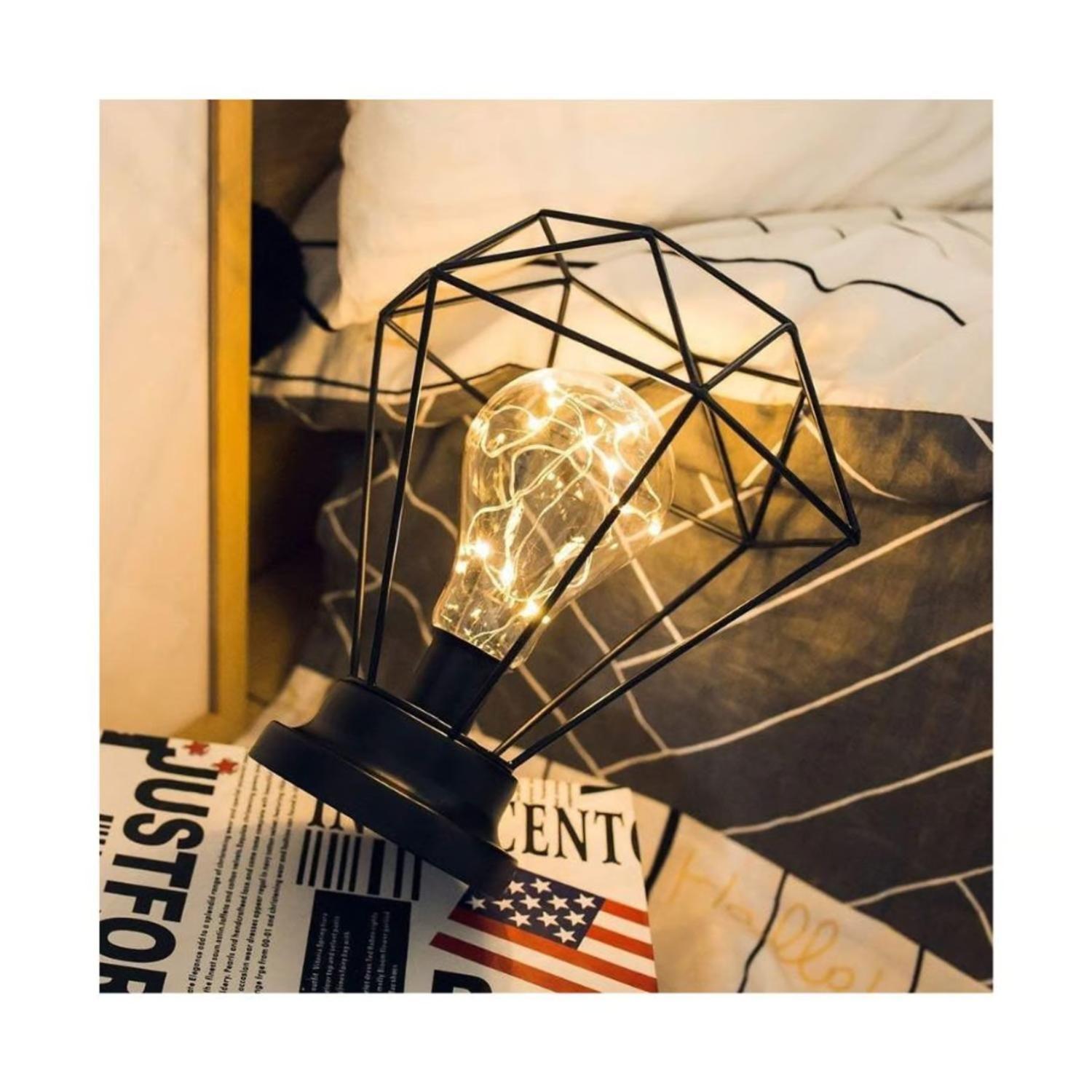 Lampara De Mesa Dormitorio Minimalista USB Diamante-4