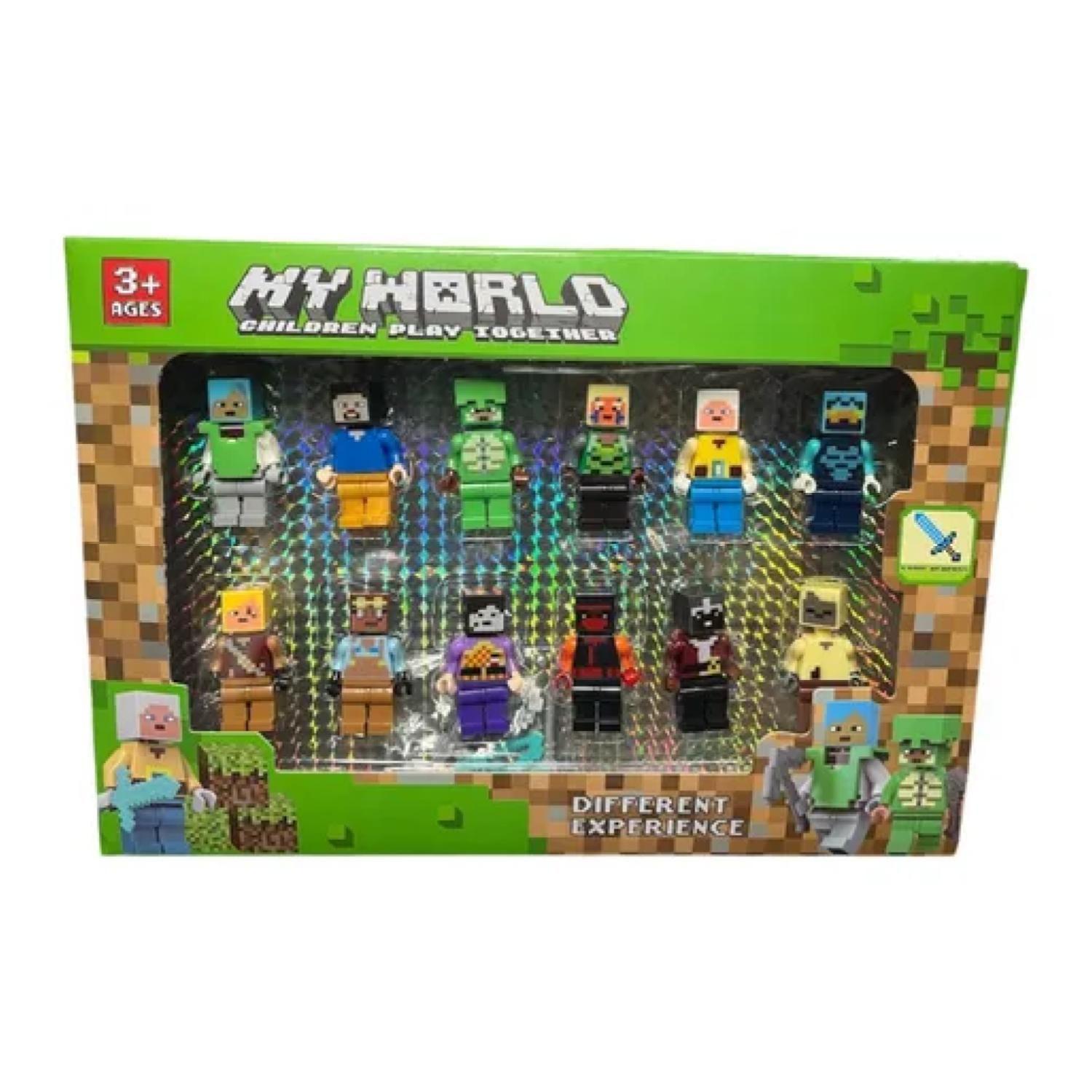 Juguete Set 12 Figuras Armables 7cm Bloques MyWorld Infantil-0