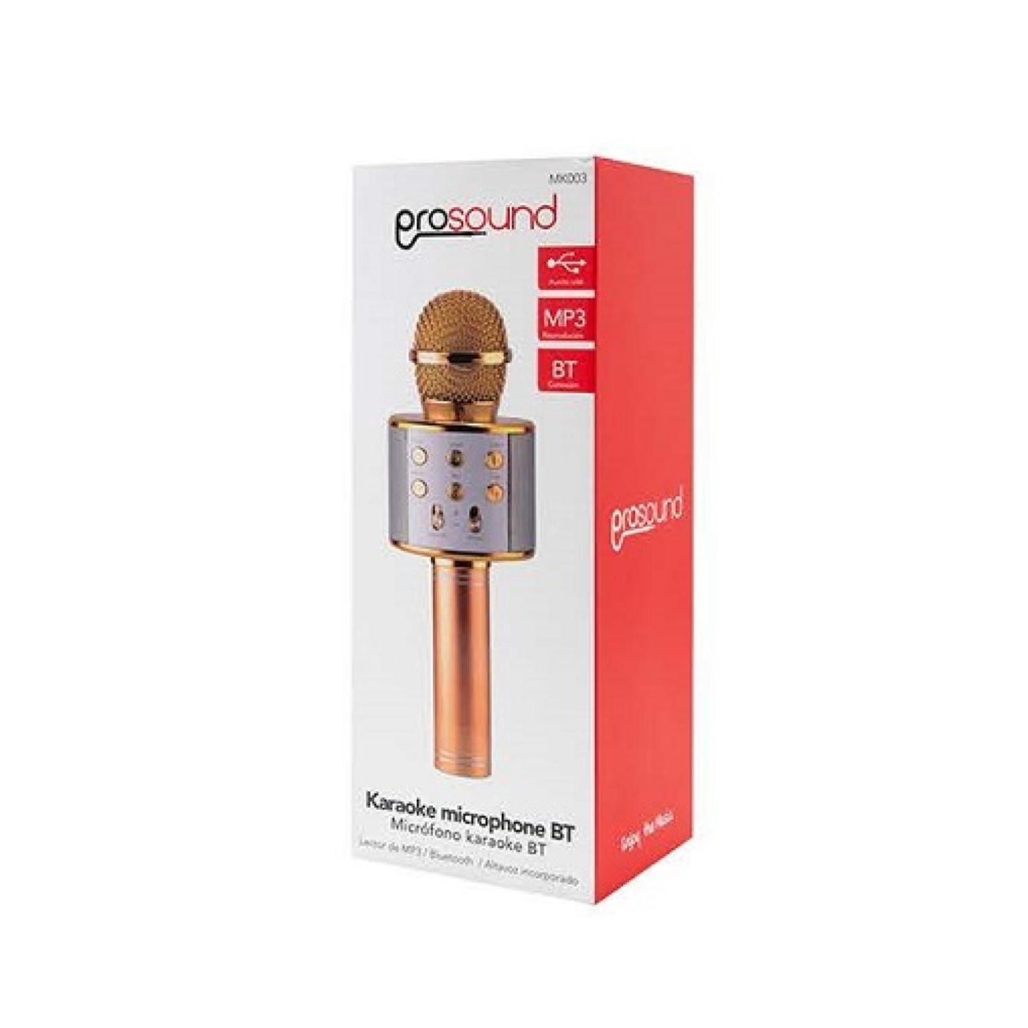 Microfono Karaoke Parlante Bluetooth Dorado Prosound-2