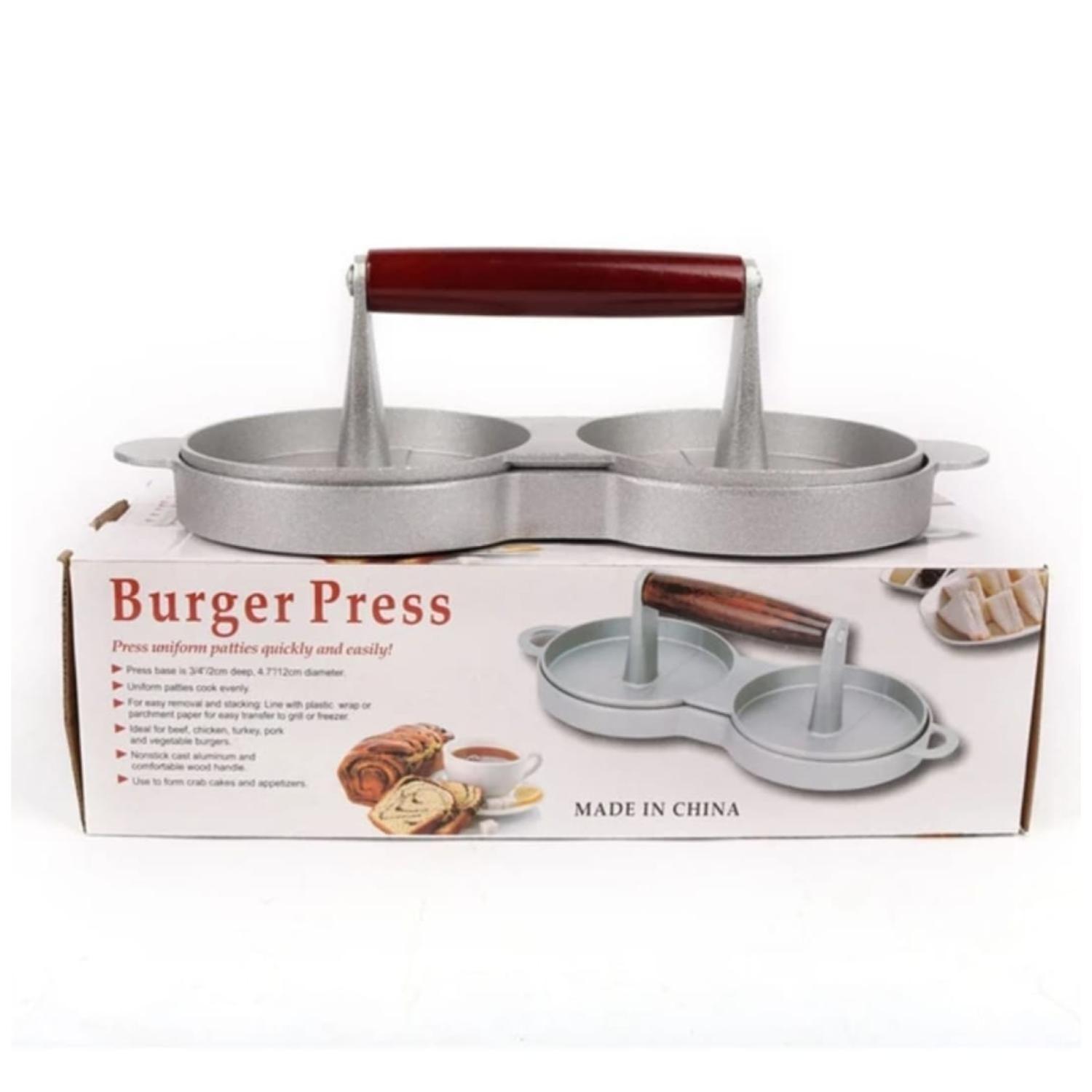 Prensa Para Hamburguesas Antiadherente Doble Carne 10cm-5