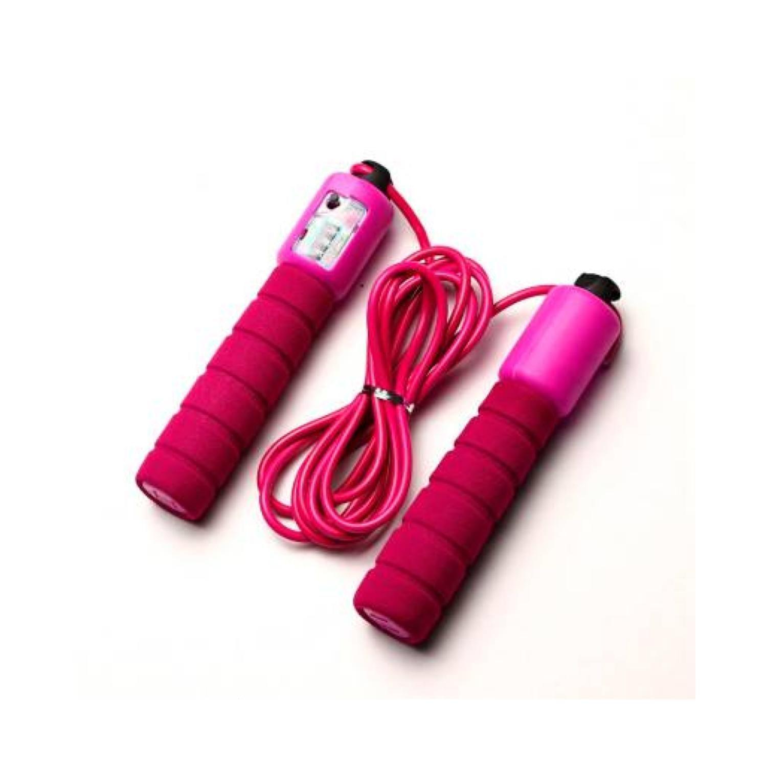 Cuerda Para Saltar Con Contador De Saltos Rosada Infitness-0