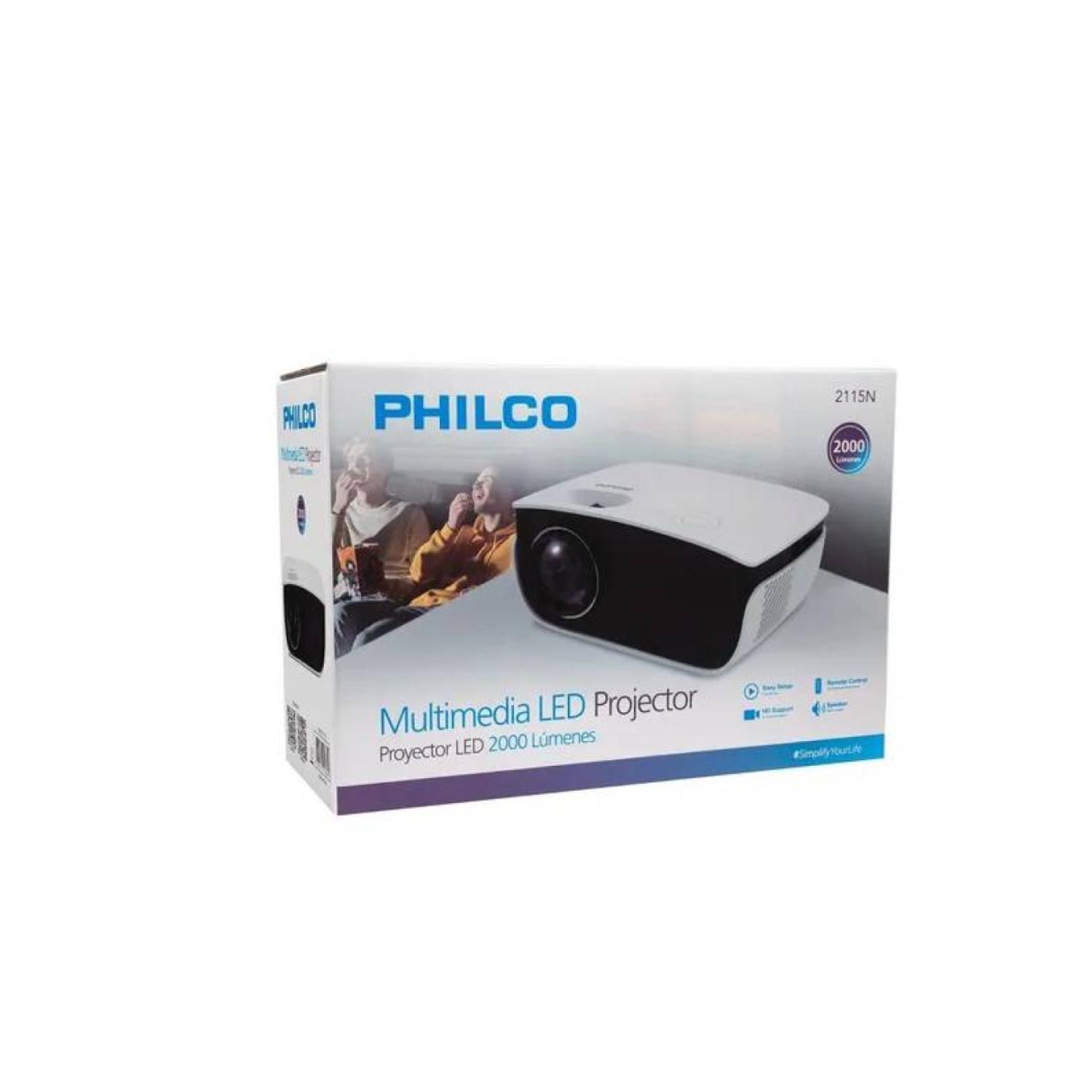 Proyector Multimedia LED 2000 Lumene HD 1080P HDMI Philco-3