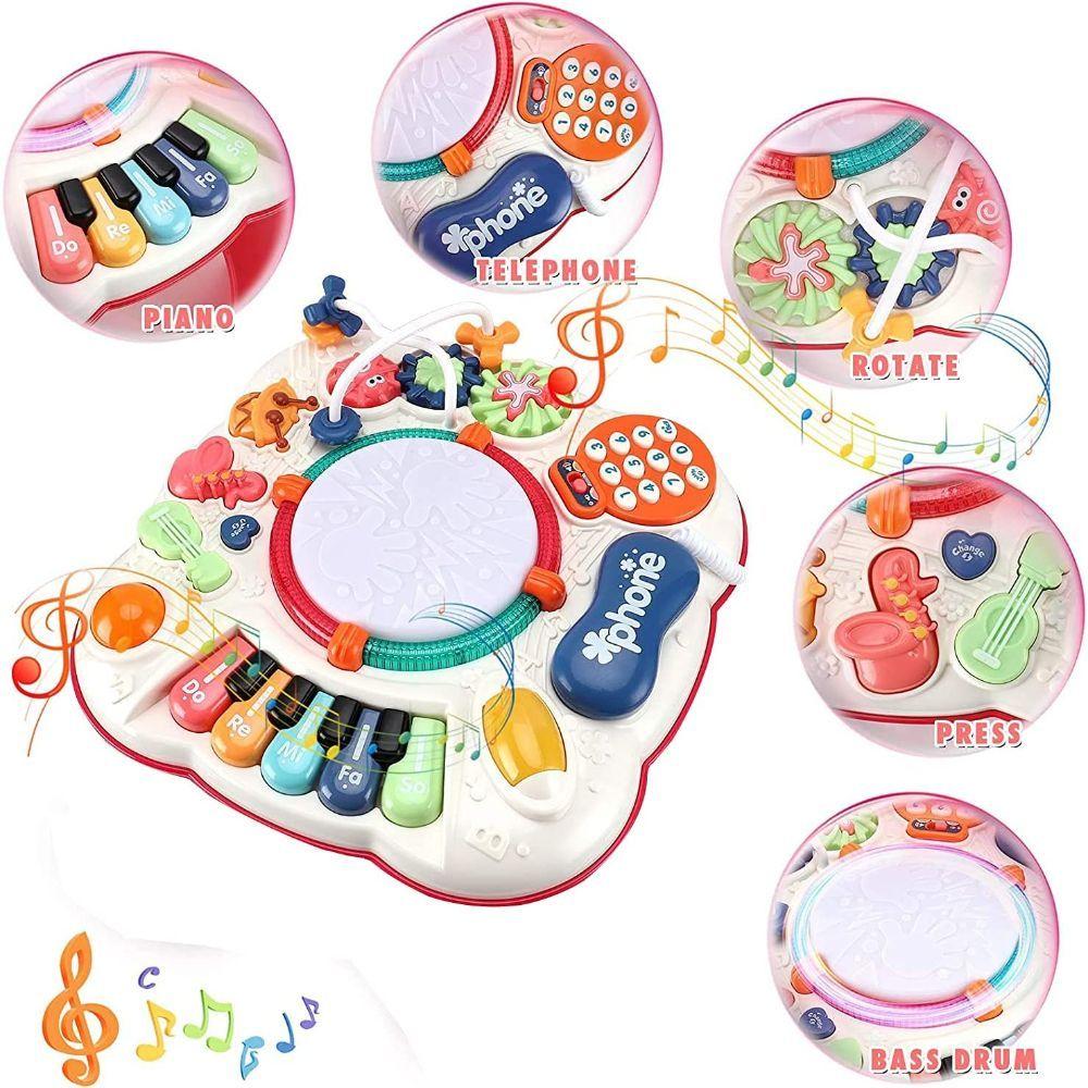 Juguete Mesa De Juegos Didactica Con Sonidos Rosado Infantil-2