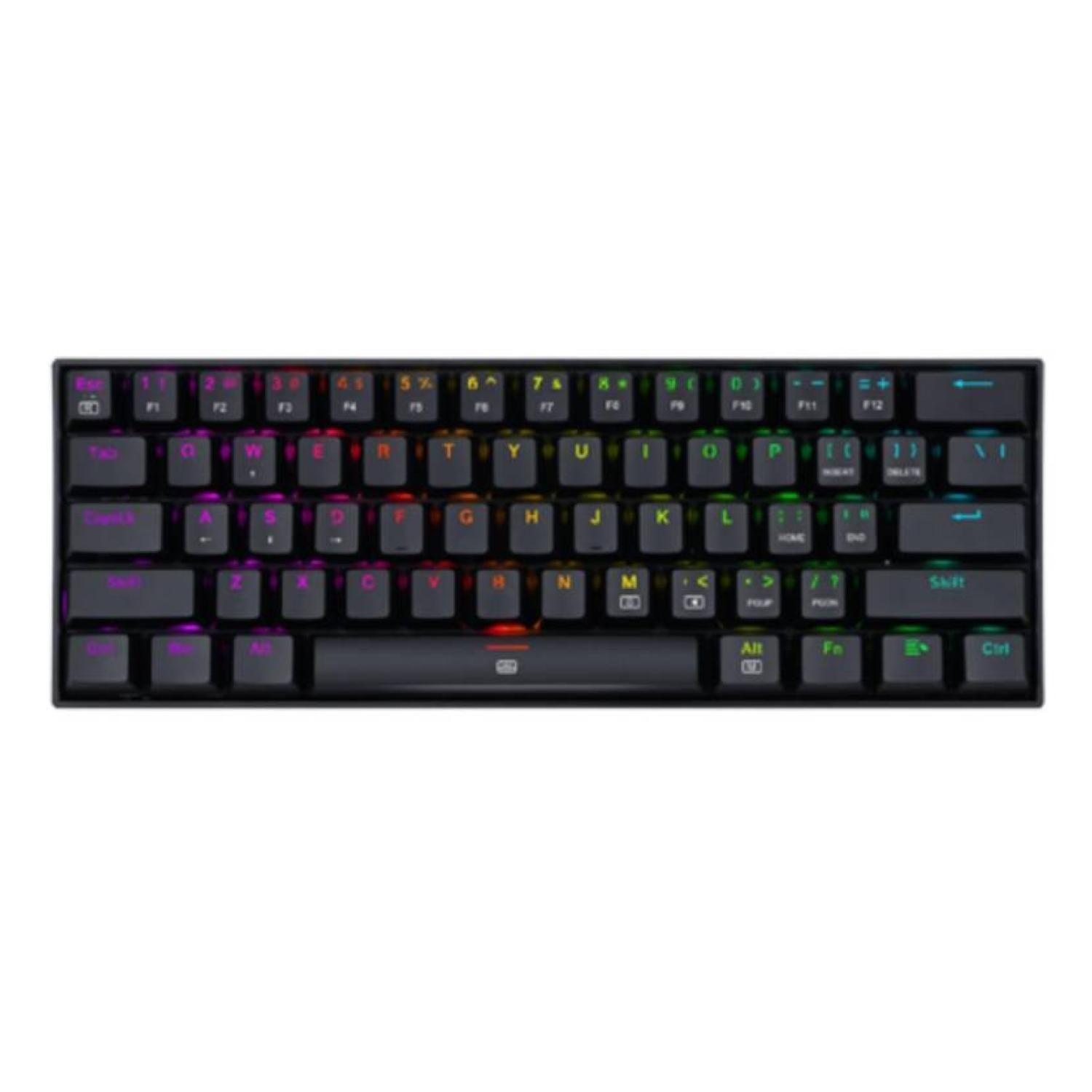 Teclado Mecanico Gamer USB 61 Teclas RGB Negro Born Redragon-0