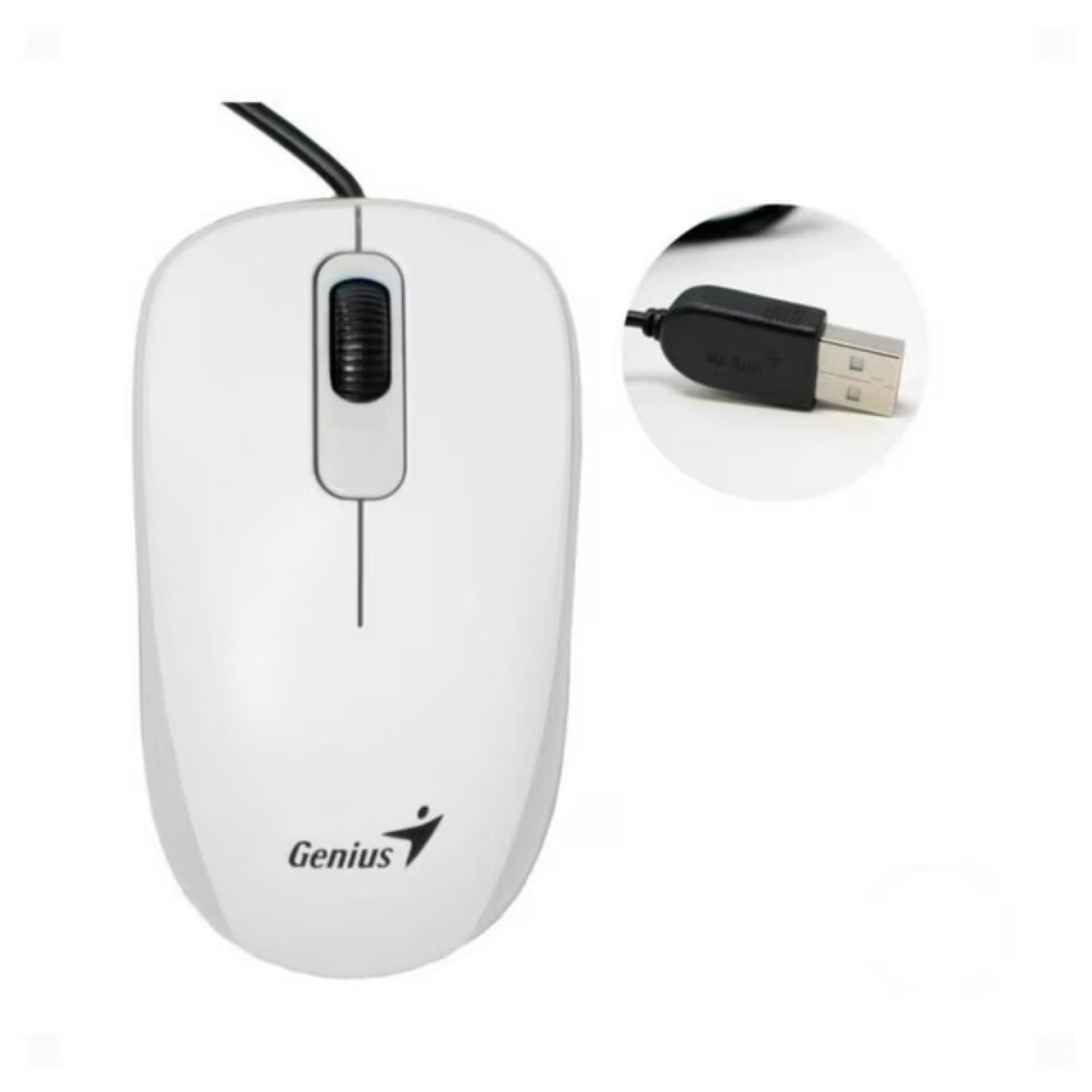 Mouse Alambrico 3 Botones 1000DPI DX-110 Blanco-4