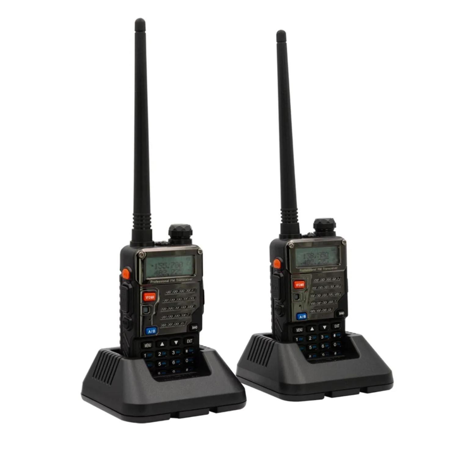 Kit 2 Radiotransmisores Walkie Talkie LED Negro-3