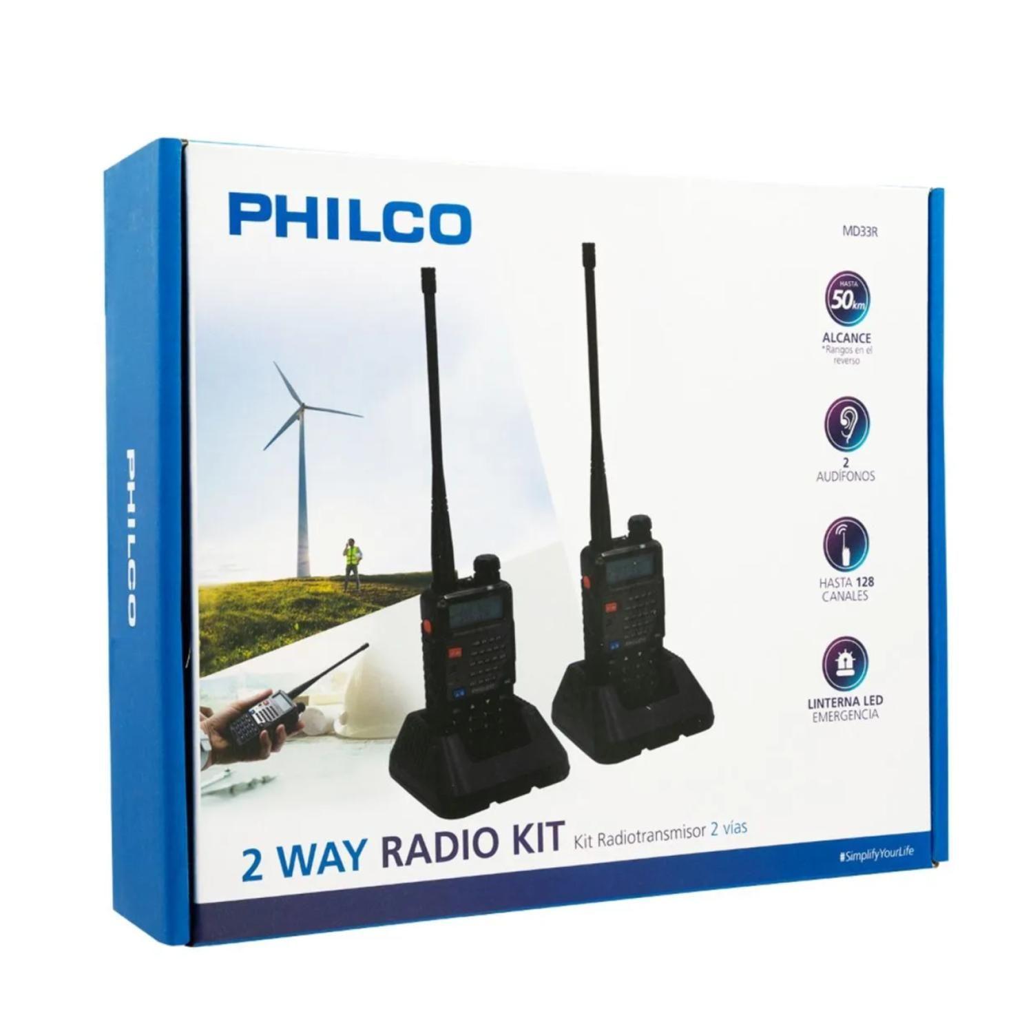 Kit 2 Radiotransmisores Walkie Talkie LED Negro-4