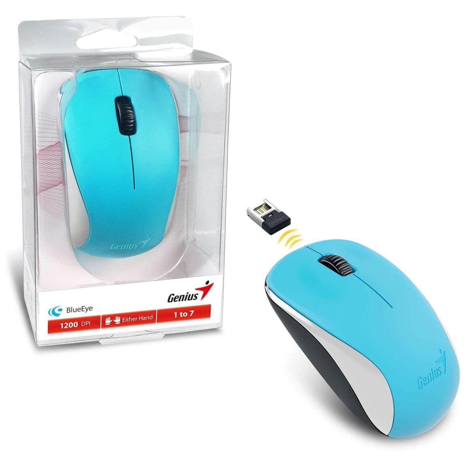 Mouse Inalambrico USB 3 Botones 1200DPI Celeste NX-7000-2