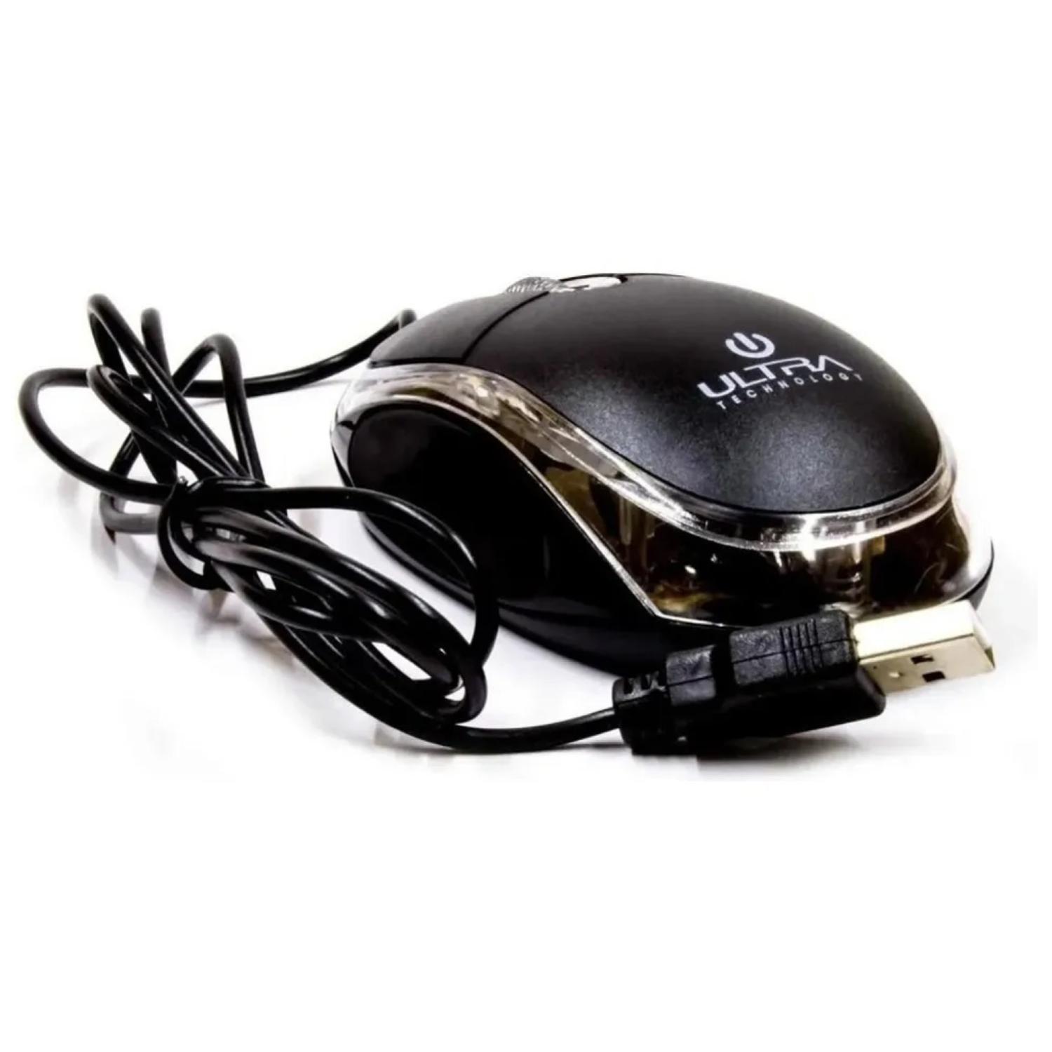 Mouse Alambrico Optico USB 3 Botones Negro 120UN-2