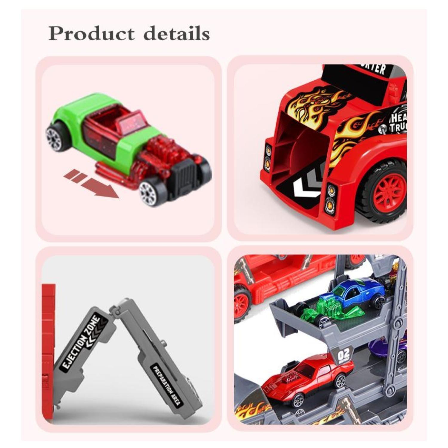 Juguete Camion Transportador Y Lanzador De Autos 9Pzas Infantil-4