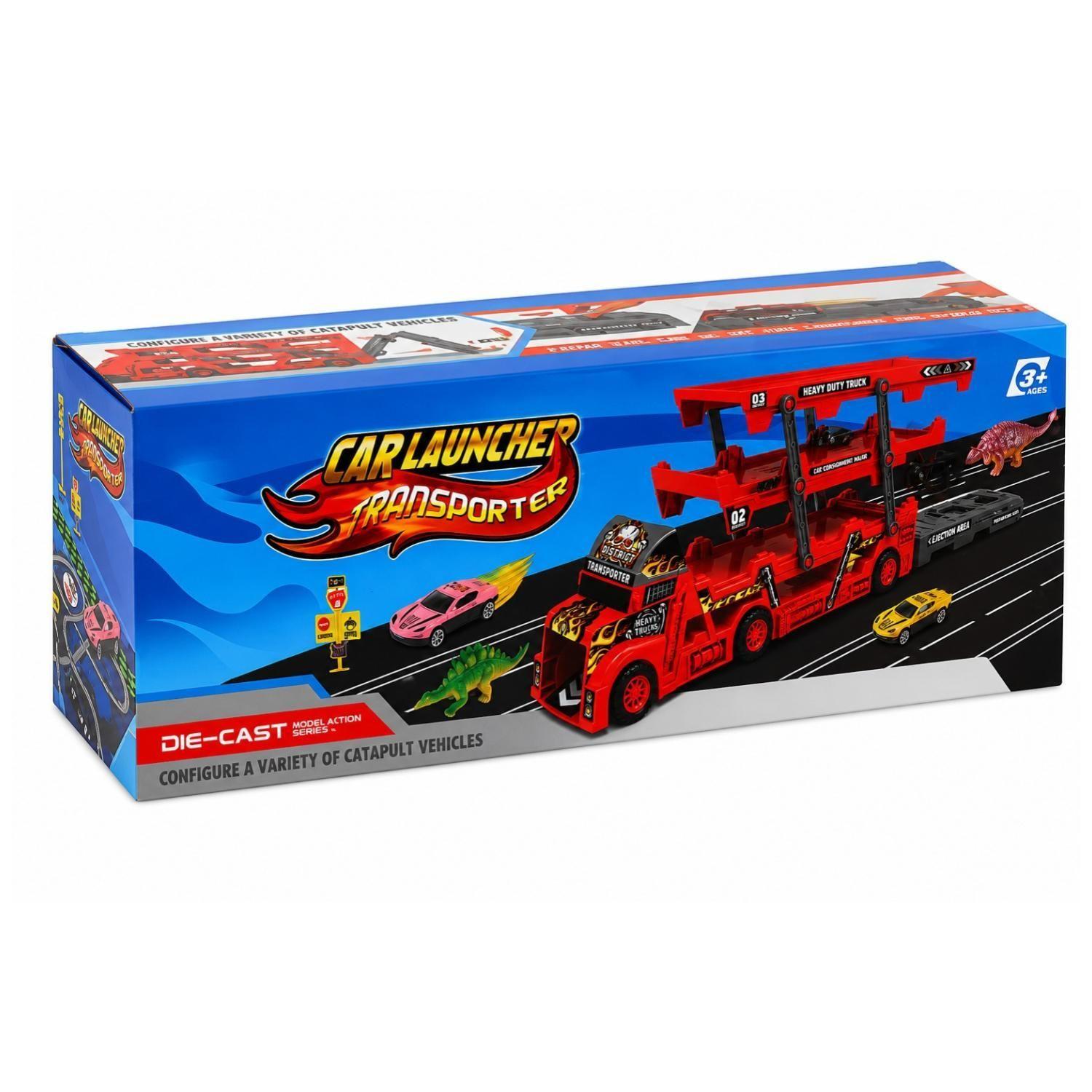 Juguete Camion Transportador Y Lanzador De Autos 9Pzas Infantil-5