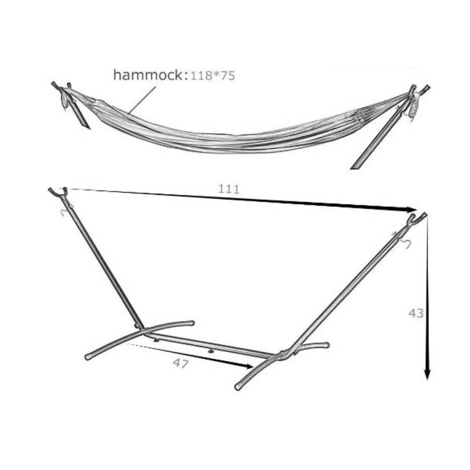 Hamaca 2 Plazas Consoporte Interior O Exterior Con Estuche-3