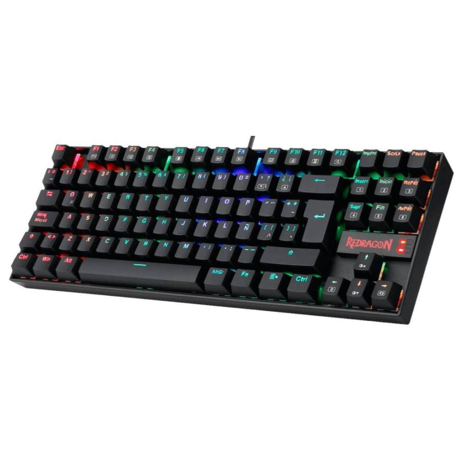 Teclado Gamer Mecanico USB Iluminado Negro Kumara Redragon-2