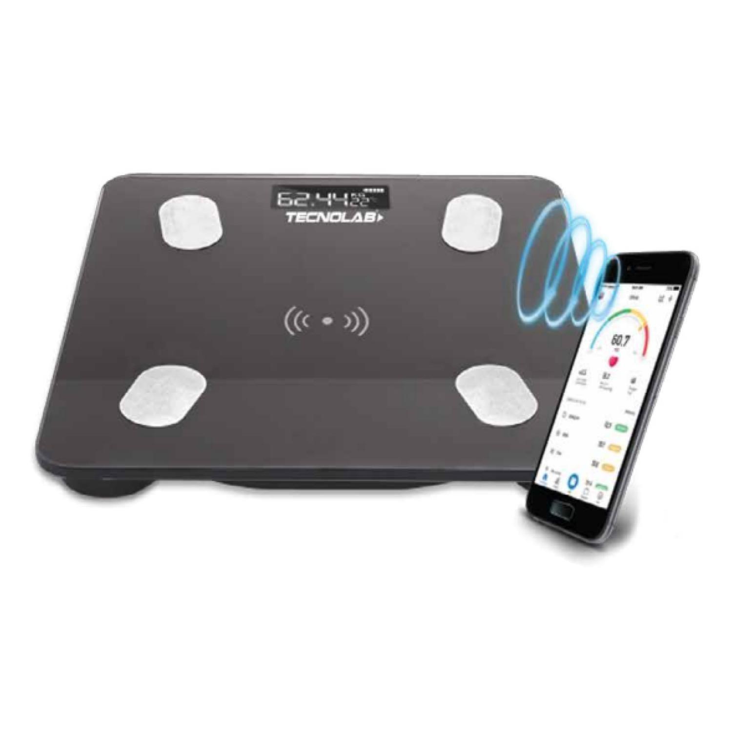 Pesa Balanza Digital Inteligente Con App 180Kg Gris Tecnolab-1