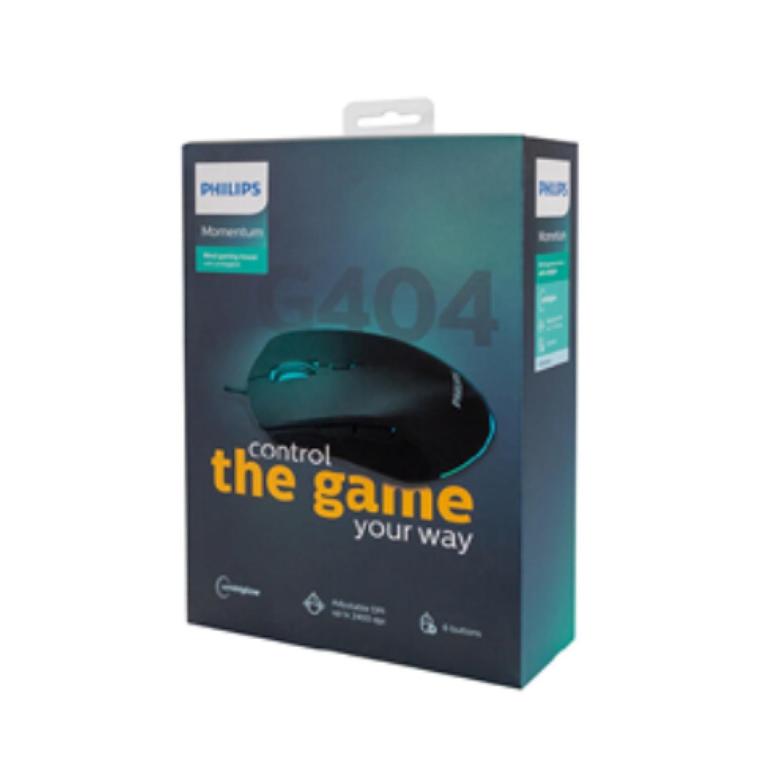 Mouse Gamer Alambrico USB 6B 2400DPI RGB PK9404 G404 Philips-1