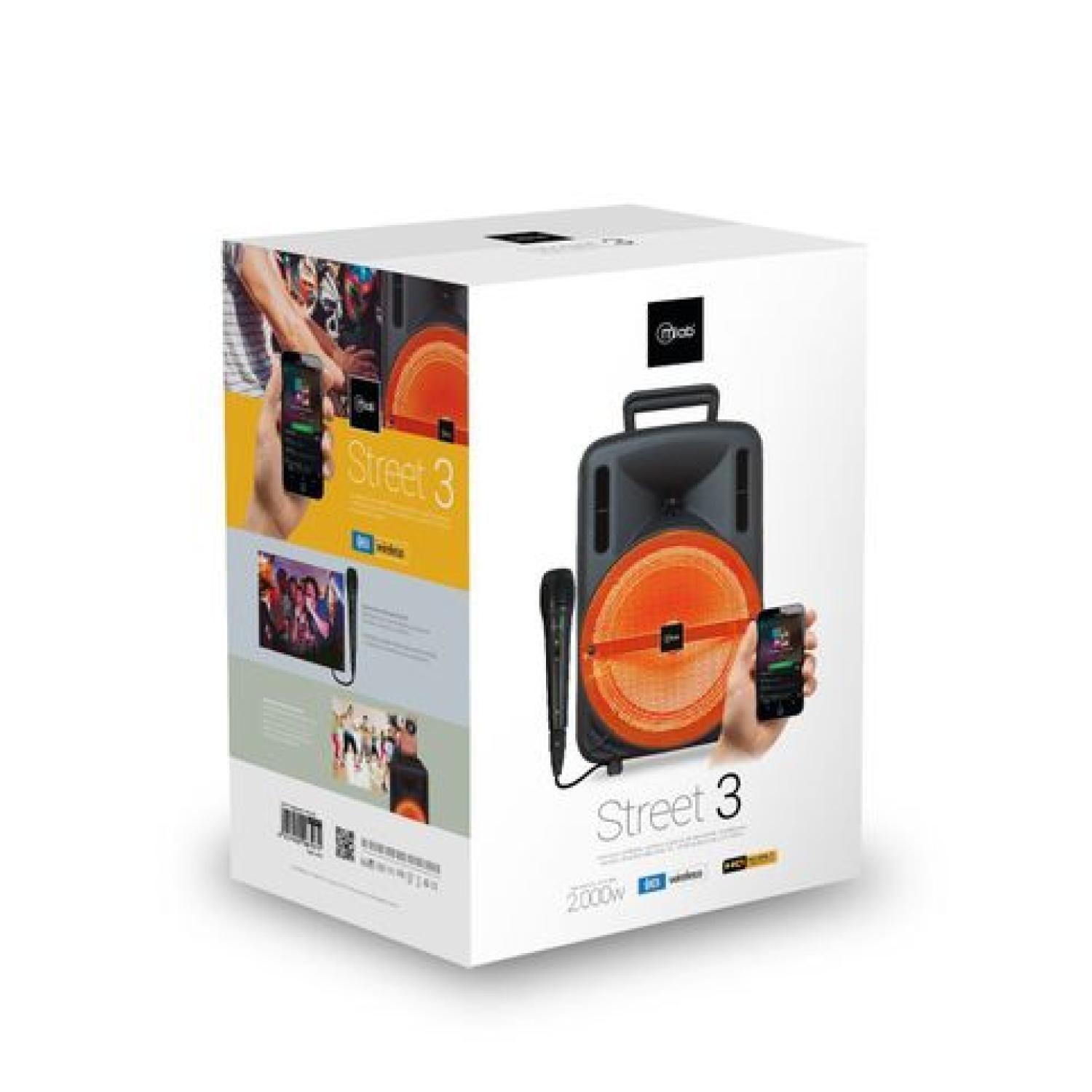 Parlante Bluetooth Karaoke 2000W USB Negro Street3 Mlab-3