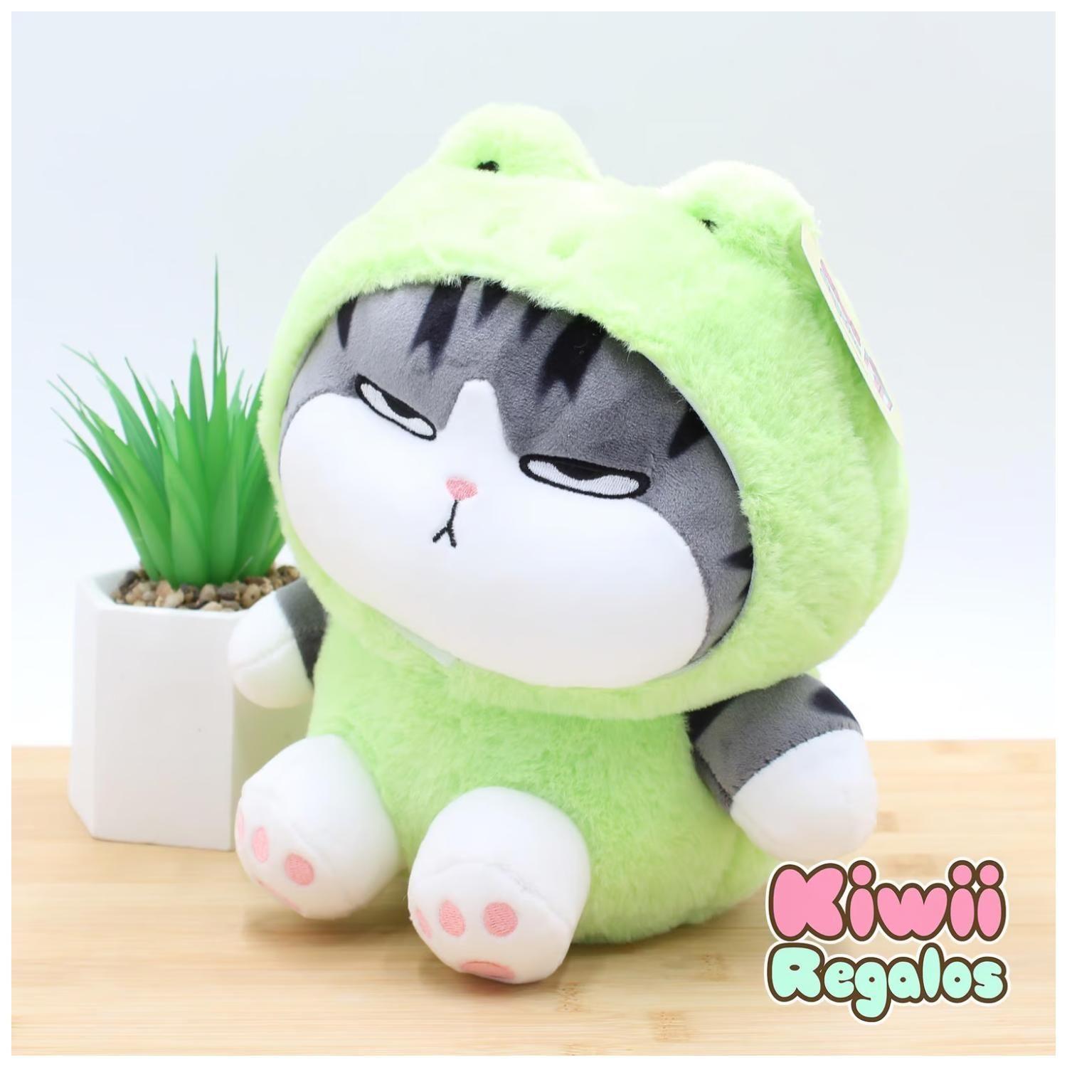 Juguete Peluche Gato Emperador Disfraz Rana Kawaii 40cm Infantil-1