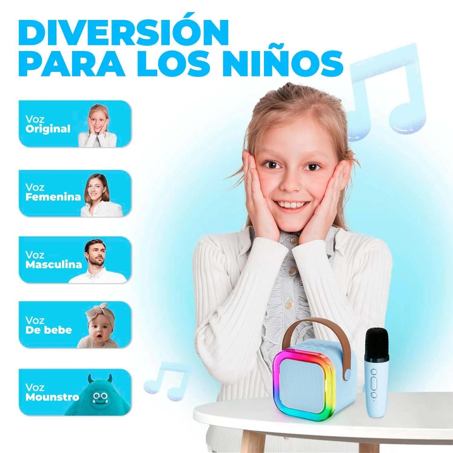 Juguete Parlante Karaoke Bluetooth Interactivo Azul Infantil-2