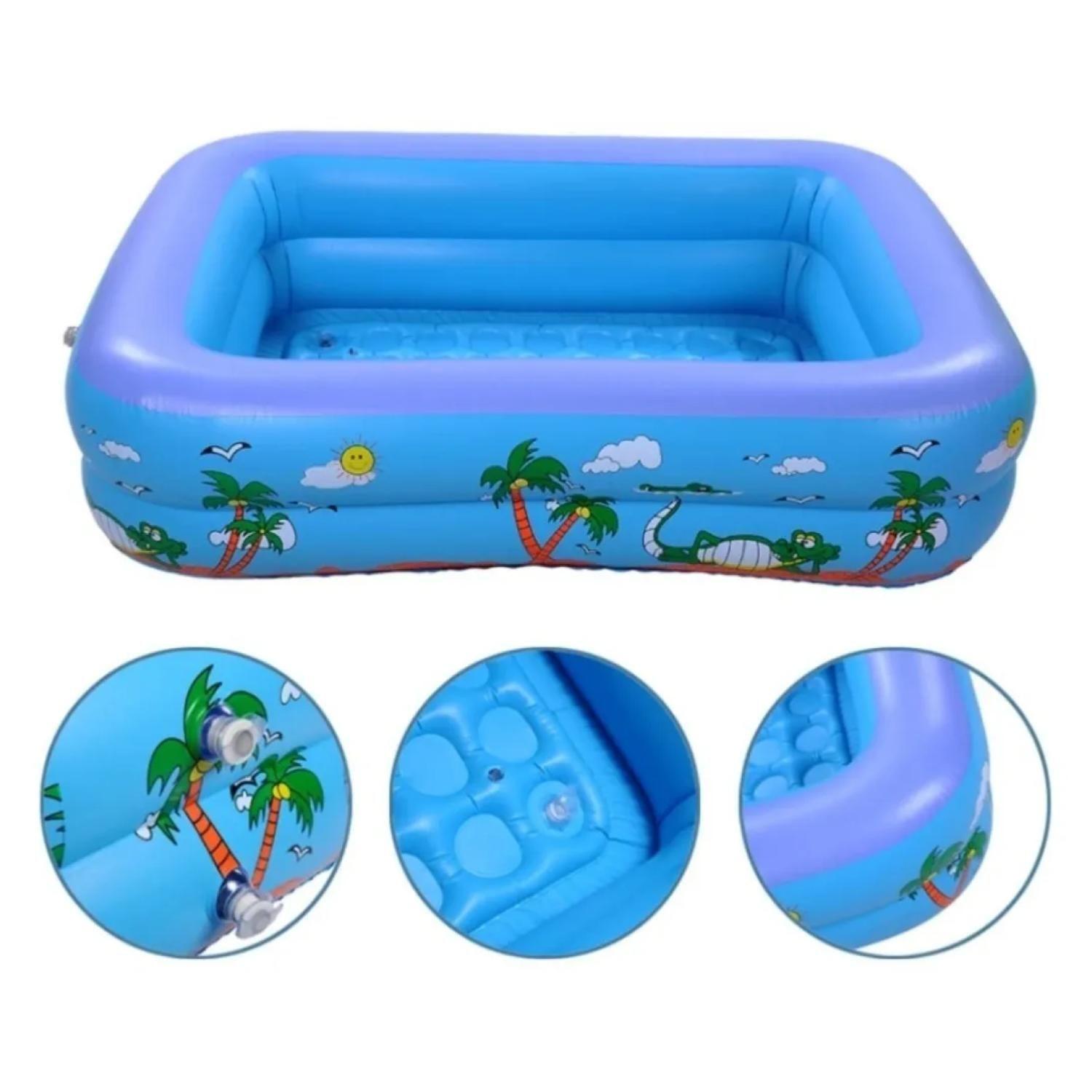 Piscina Inflable Rectangular 150x100x45cm Infantil Azul-2