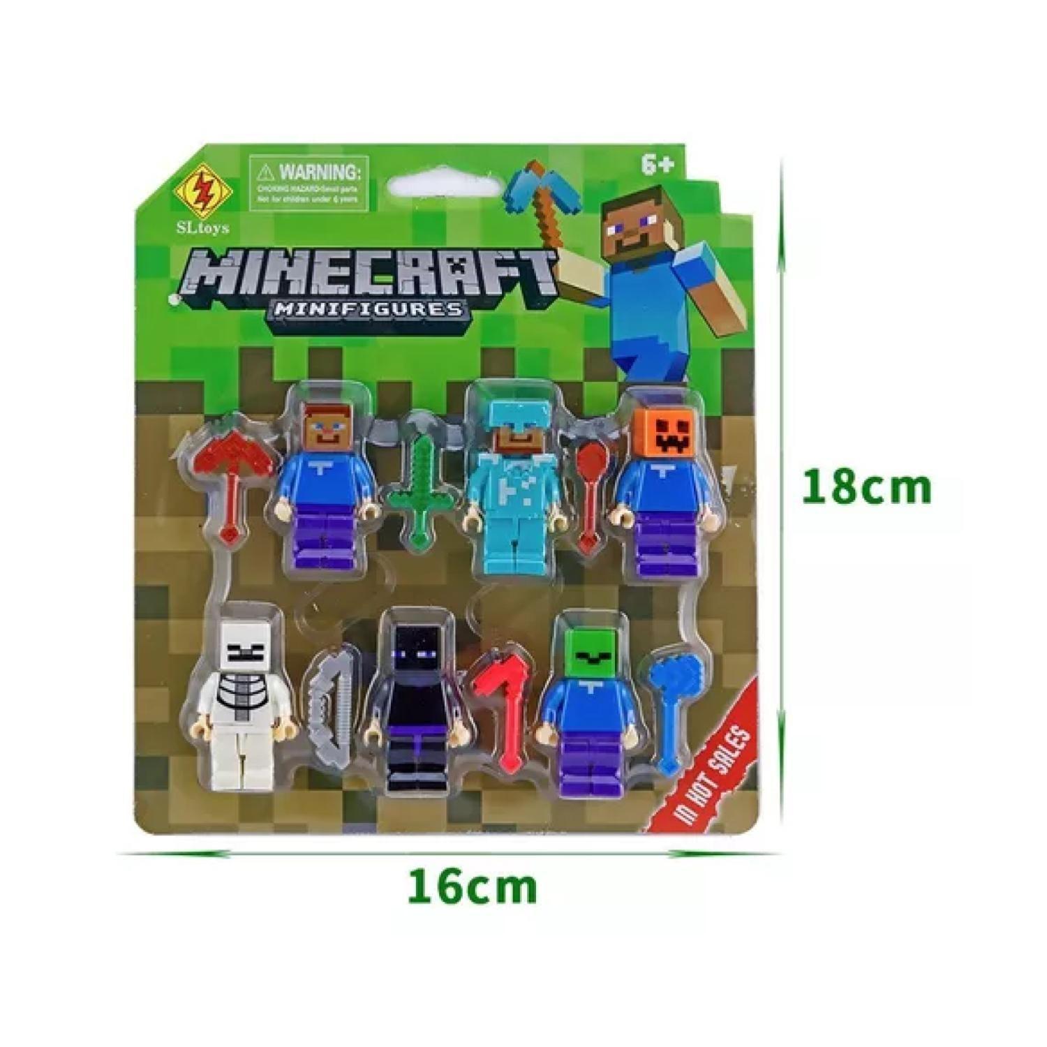 Juguete Figuras Set Minecraft Cube 6 6 Piezas Accesorios-3