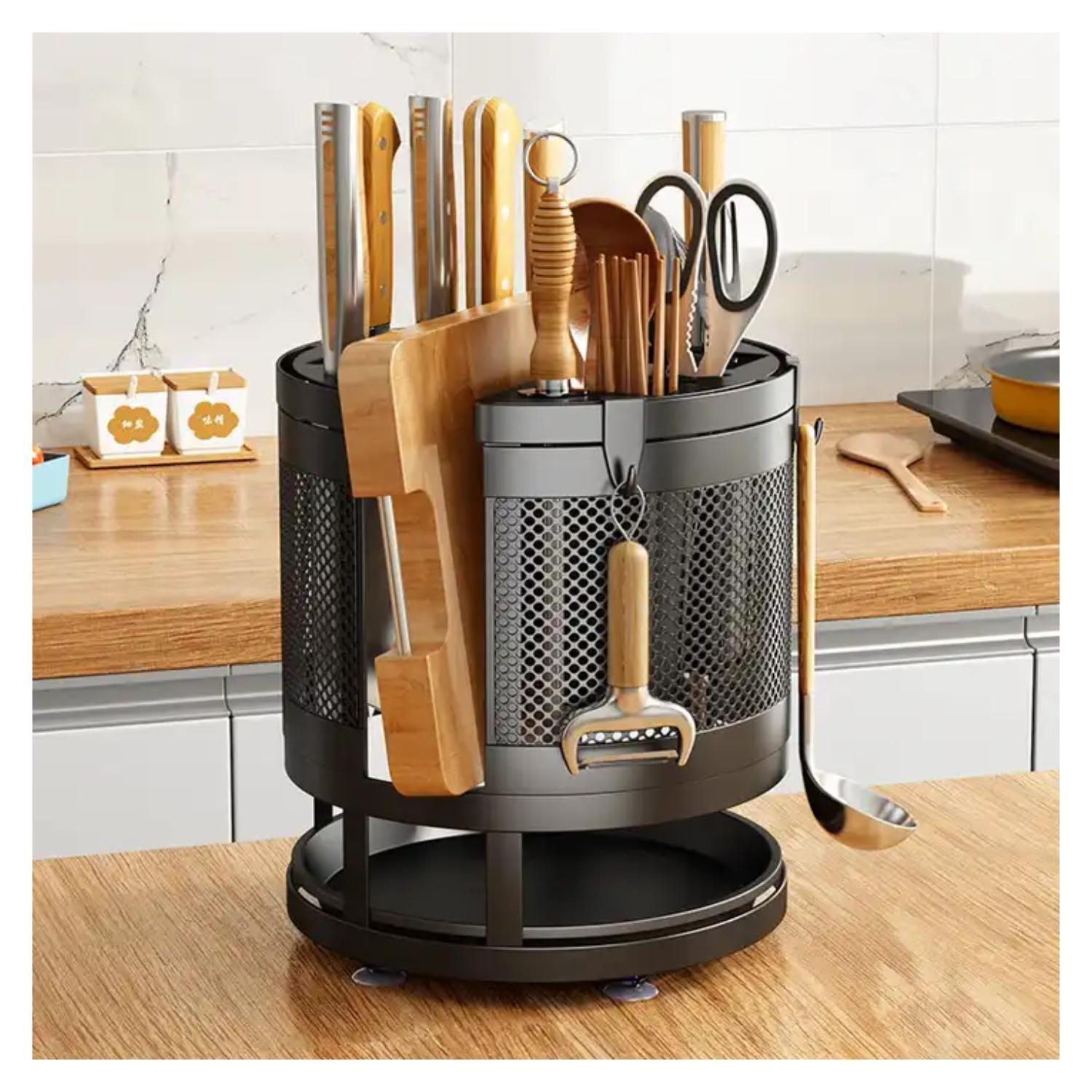 Organizador Para Articulos De Cocina Giratorio Metalico 25x24cm-3