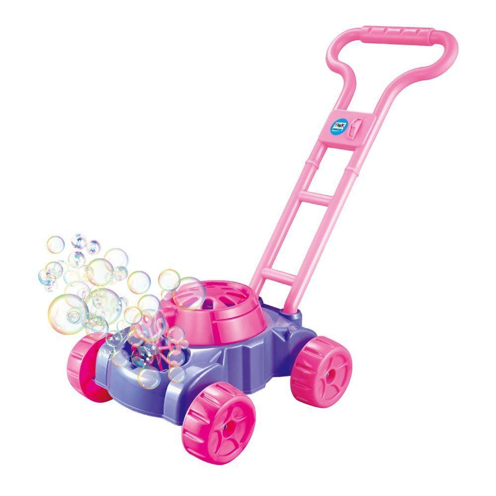 Juguete Carrito Caminador Lanza Burbujas Rosado Infantil-0