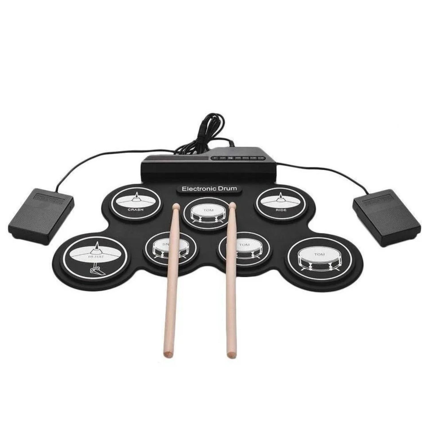 Bateria Electronica Digital 7 PAD 2 Mini Pedales Negro Dblue-6