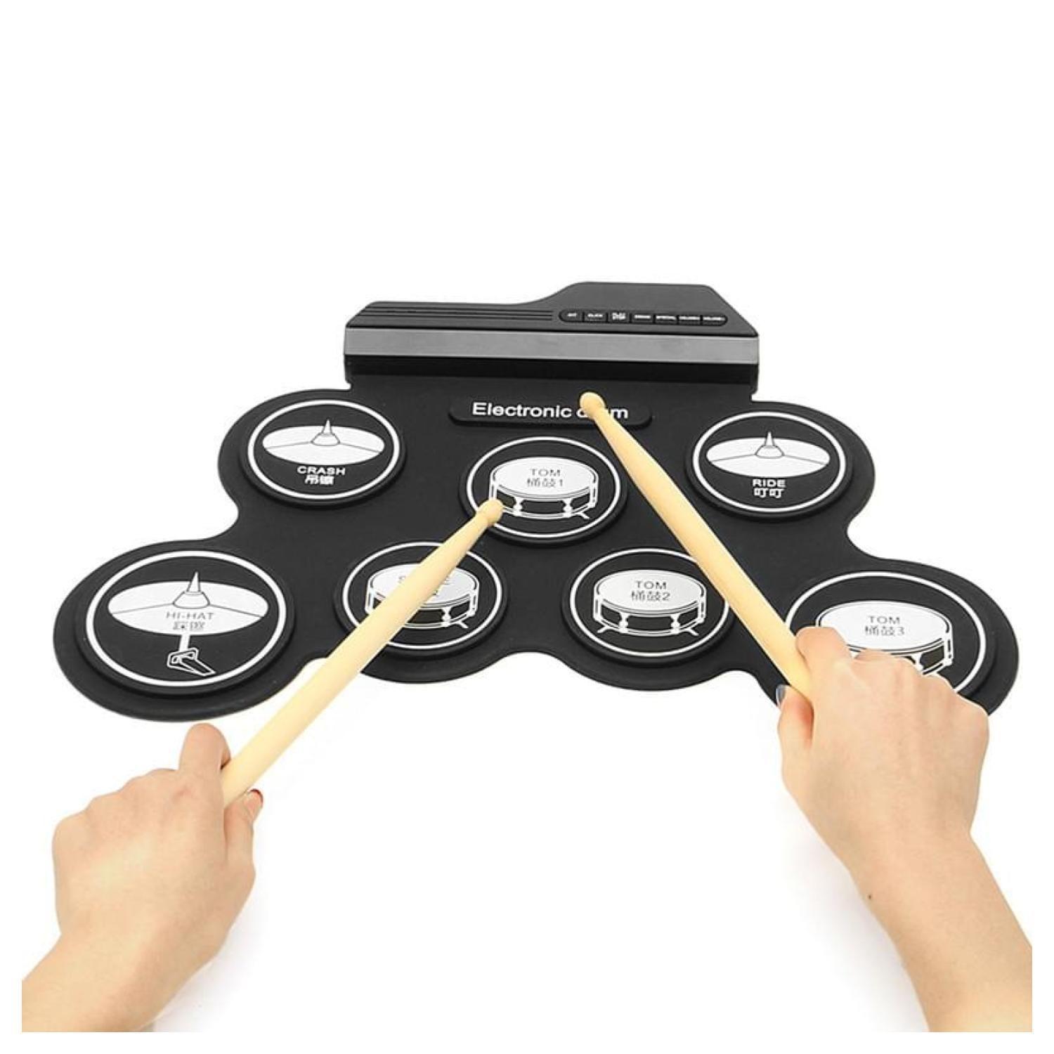 Bateria Electronica Digital 7 PAD 2 Mini Pedales Negro Dblue-1