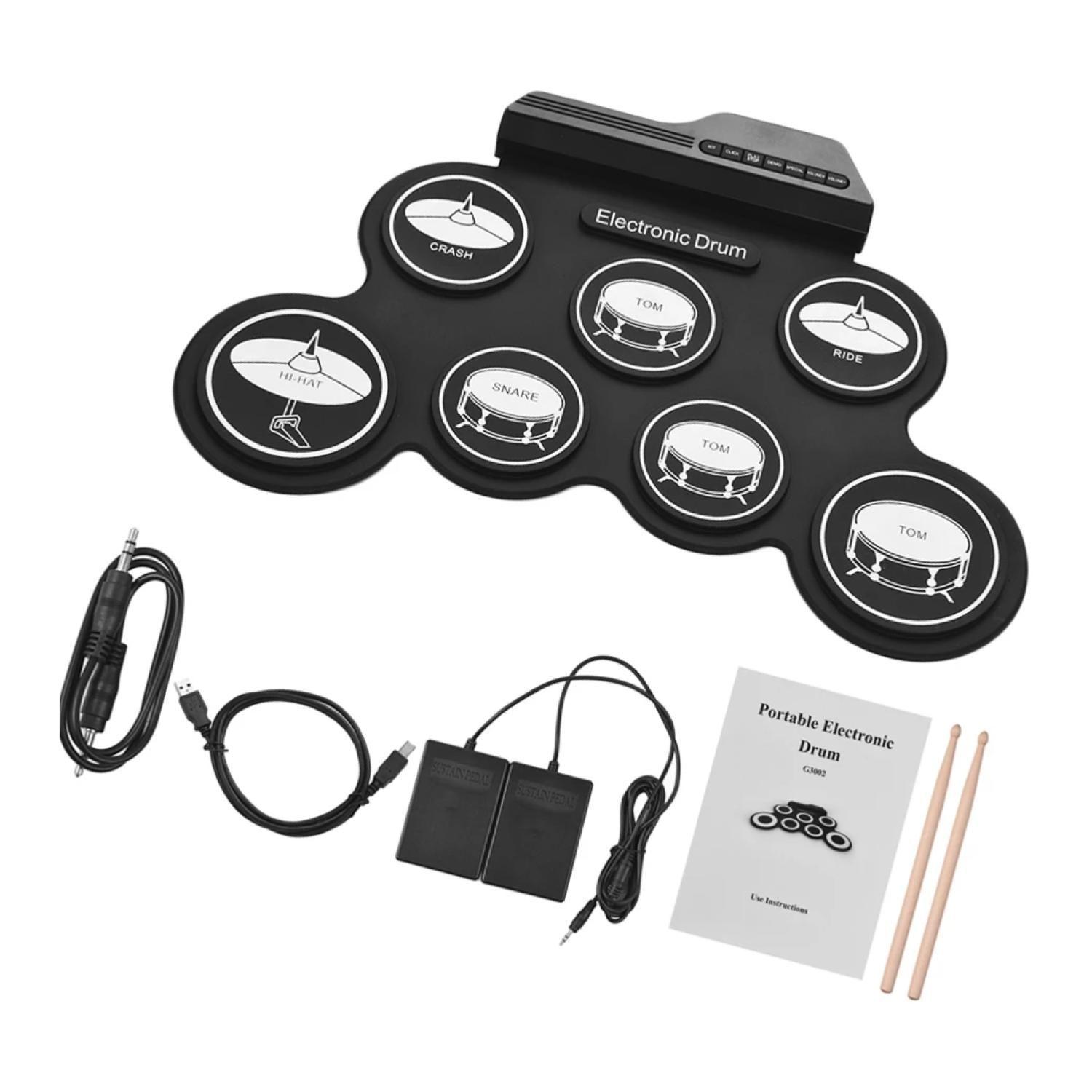 Bateria Electronica Digital 7 PAD 2 Mini Pedales Negro Dblue-7