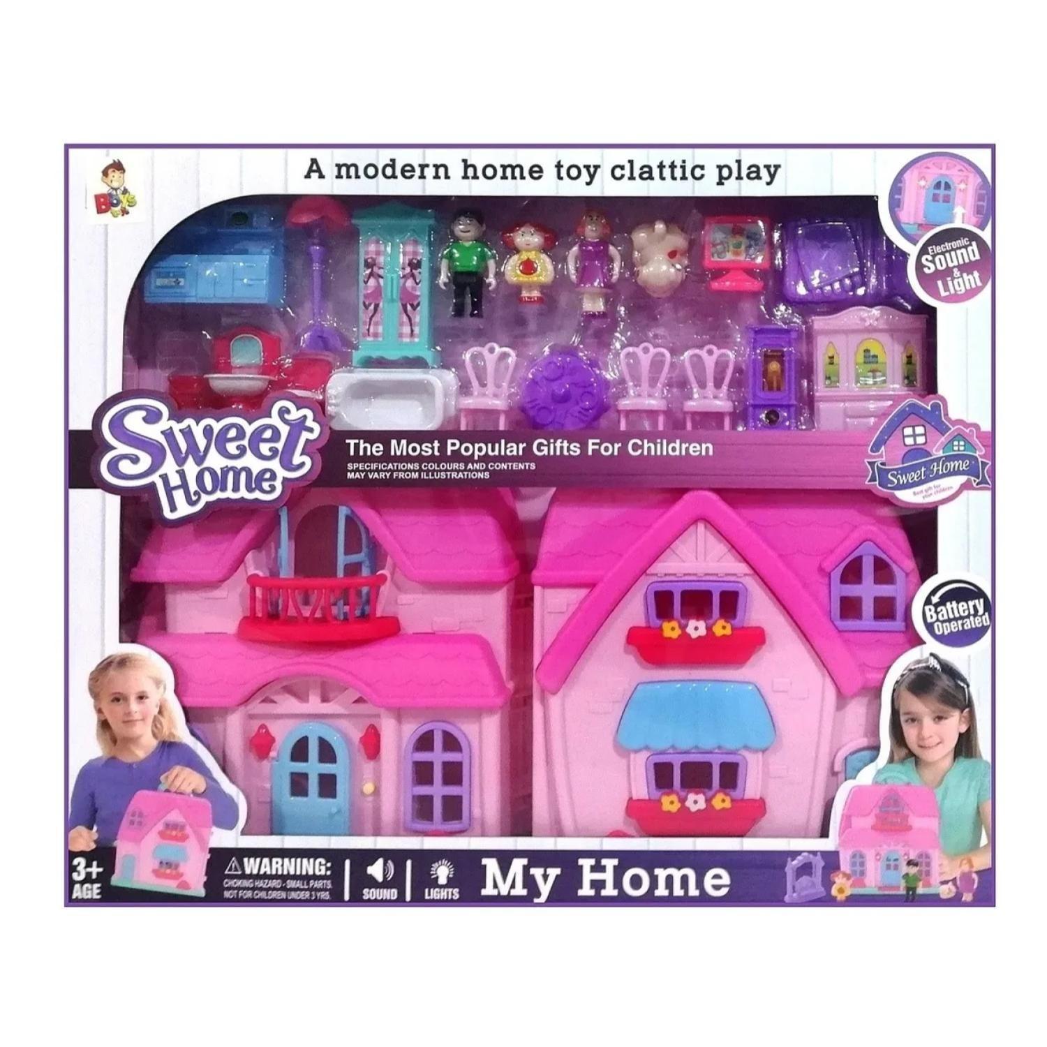 Juguete Casa De Muñecas Con Accesorios Luz Sonido Infantil-6