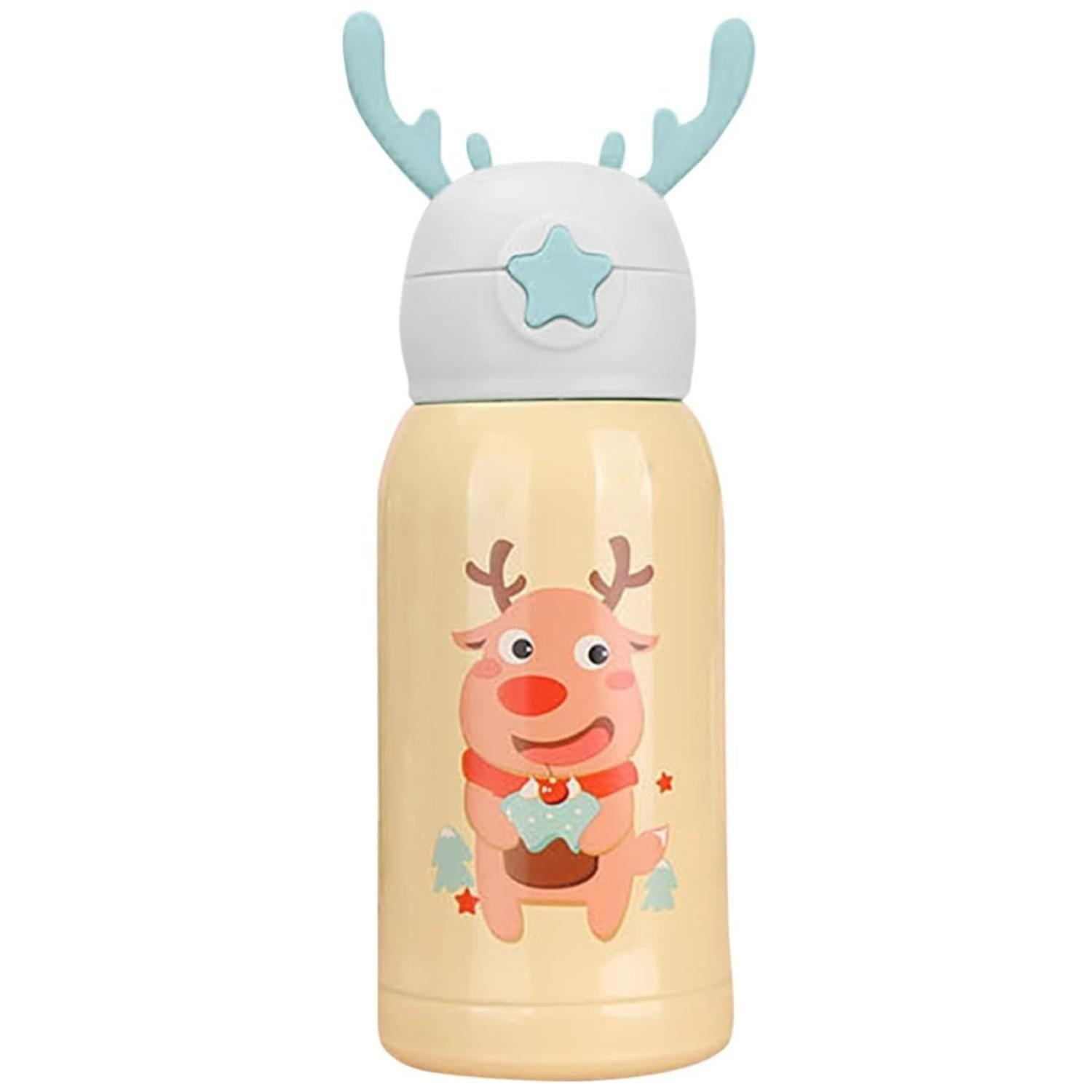 Botella De Agua Portatil 500ml Reno Kawaii Naranja Infantil-0