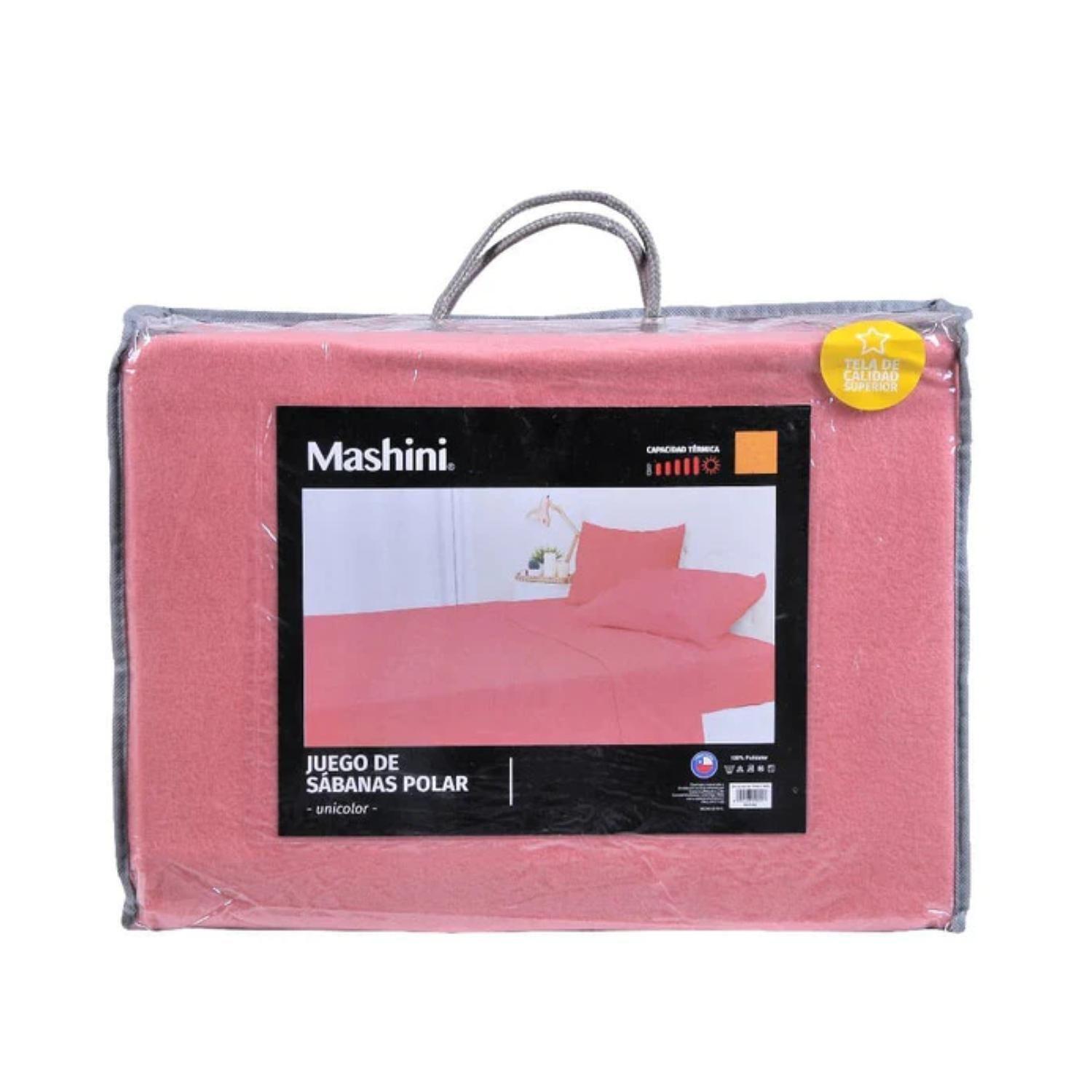 Juego De Sabanas De Polar 2 Plazas 240x210cm Rosado Coral Mashini-0