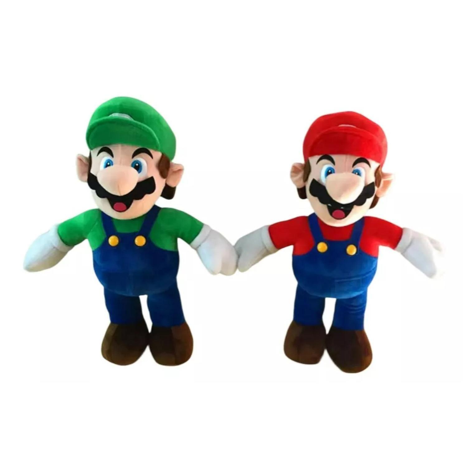 Juguete Pack 2 Peluches Mario Y Luiggi 40cm Infantil-1