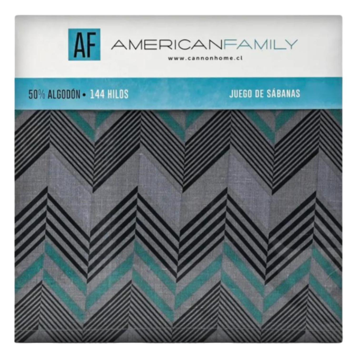 Juego De Sabanas 1.5 Plazas 144 Hilos Tambo American Family Cannon-0